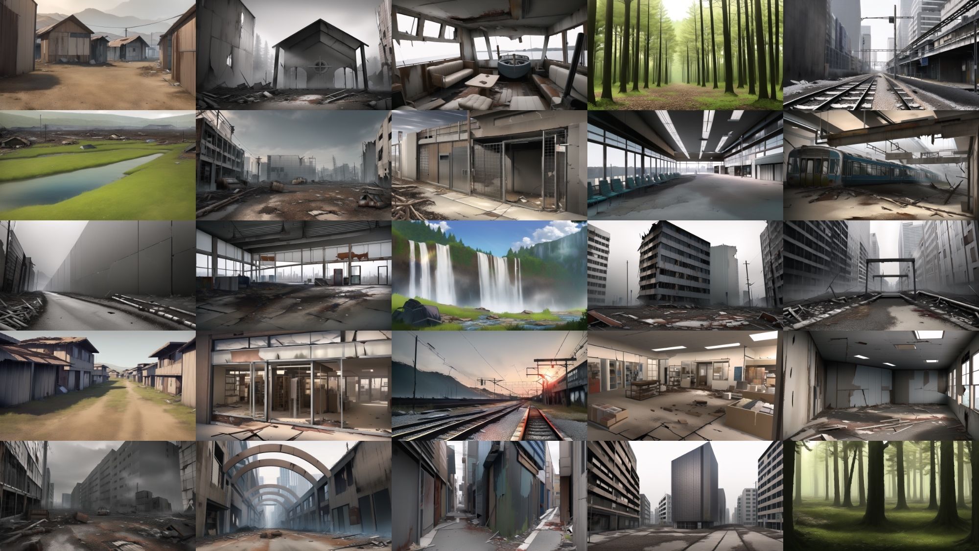 サンプル画像4:【アニメ調の廃墟系背景】著作権フリーの高解像度画像（100枚）(Game Material Store) [d_265880]