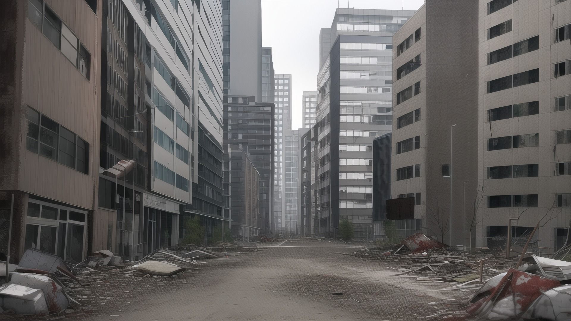 サンプル画像5:【アニメ調の廃墟系背景】著作権フリーの高解像度画像（100枚）(Game Material Store) [d_265880]