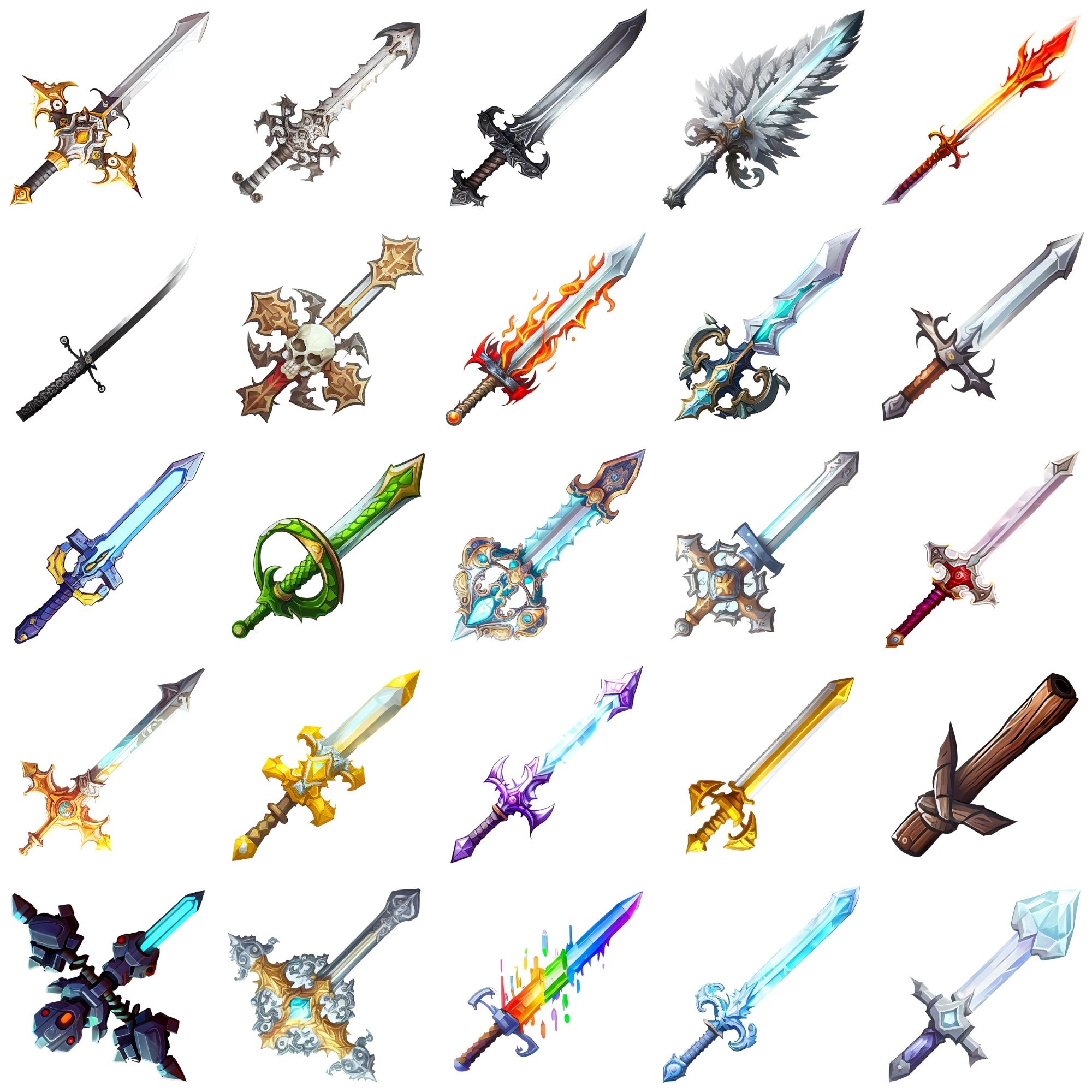 サンプル画像1:【剣のアイコンセット】著作権フリーの高解像度画像（100枚）(Game Material Store) [d_265881]
