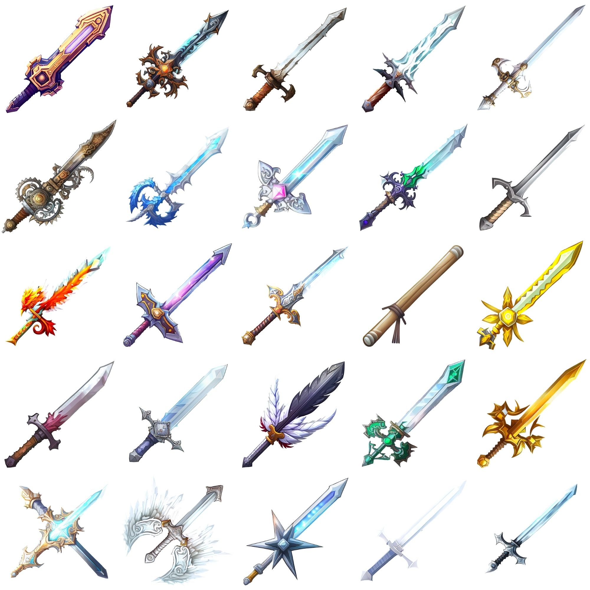 サンプル画像3:【剣のアイコンセット】著作権フリーの高解像度画像（100枚）(Game Material Store) [d_265881]