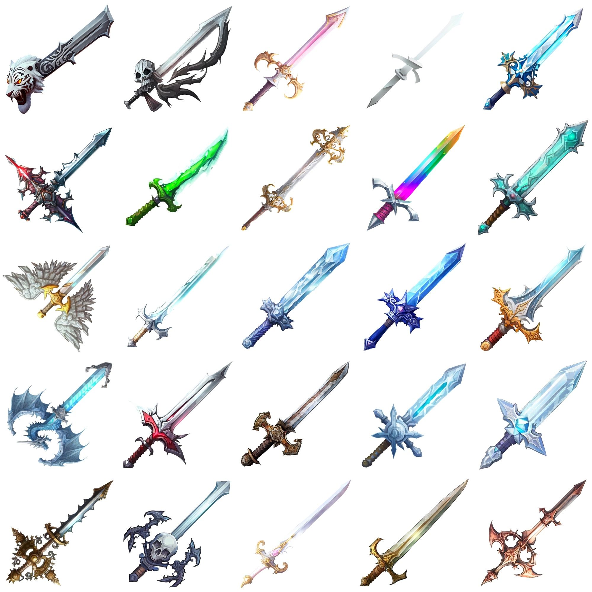 サンプル画像4:【剣のアイコンセット】著作権フリーの高解像度画像（100枚）(Game Material Store) [d_265881]