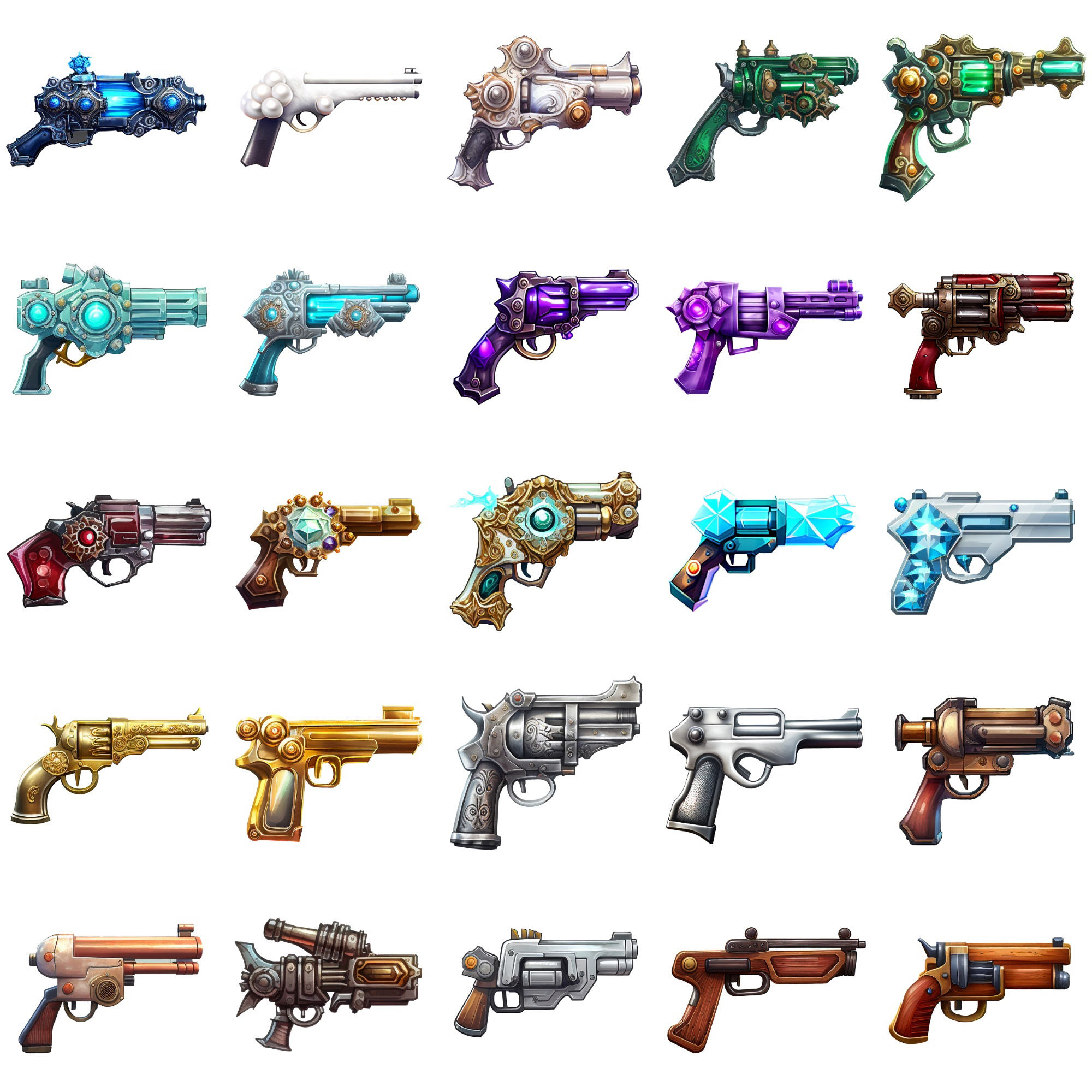 サンプル画像1:【銃のアイコンセット】著作権フリーの高解像度画像（100枚）(Game Material Store) [d_266012]