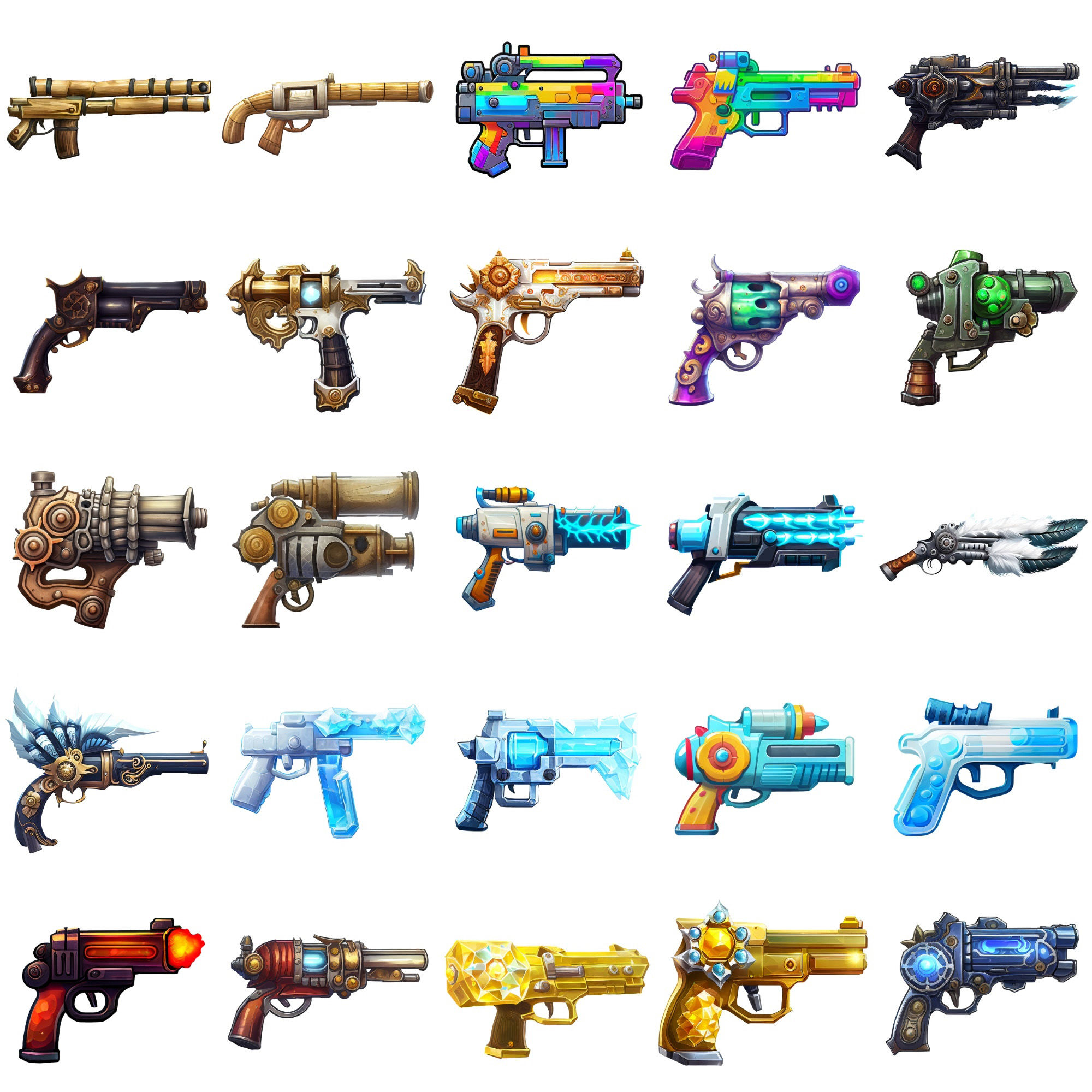 サンプル画像2:【銃のアイコンセット】著作権フリーの高解像度画像（100枚）(Game Material Store) [d_266012]