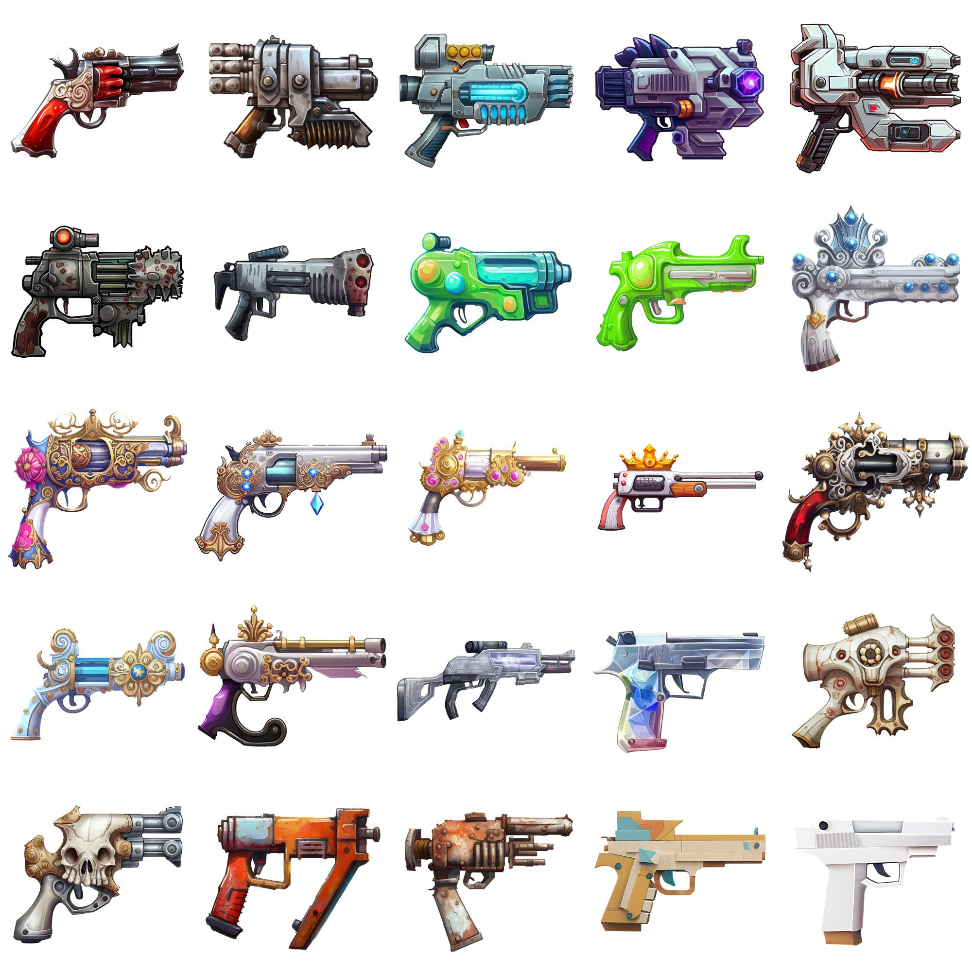 サンプル画像3:【銃のアイコンセット】著作権フリーの高解像度画像（100枚）(Game Material Store) [d_266012]