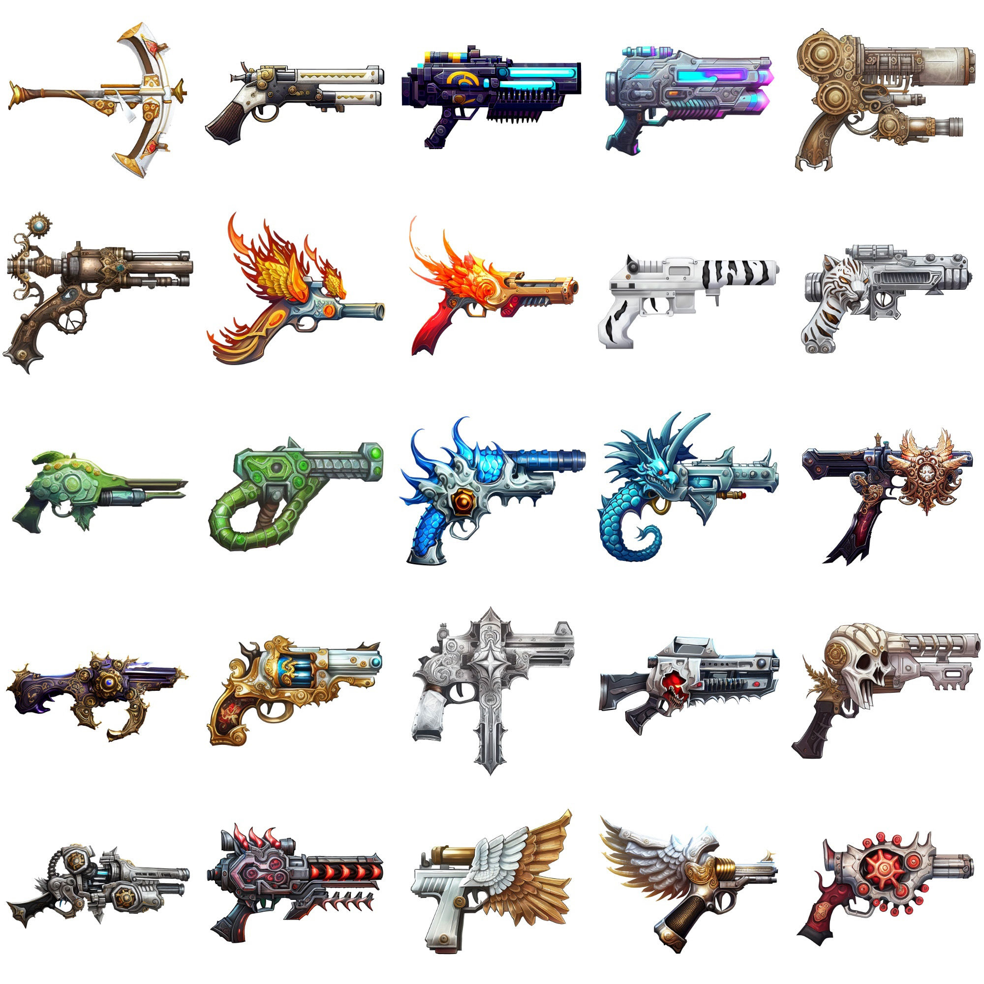 サンプル画像4:【銃のアイコンセット】著作権フリーの高解像度画像（100枚）(Game Material Store) [d_266012]