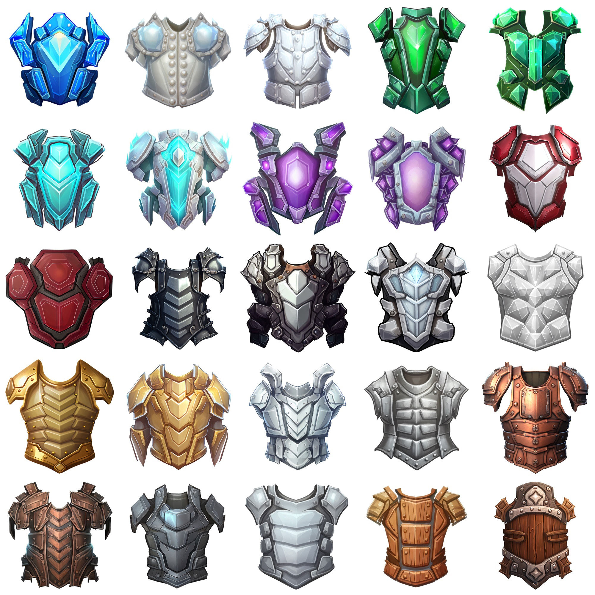 サンプル画像1:【鎧のアイコンセット】著作権フリーの高解像度画像（100枚）(Game Material Store) [d_266014]