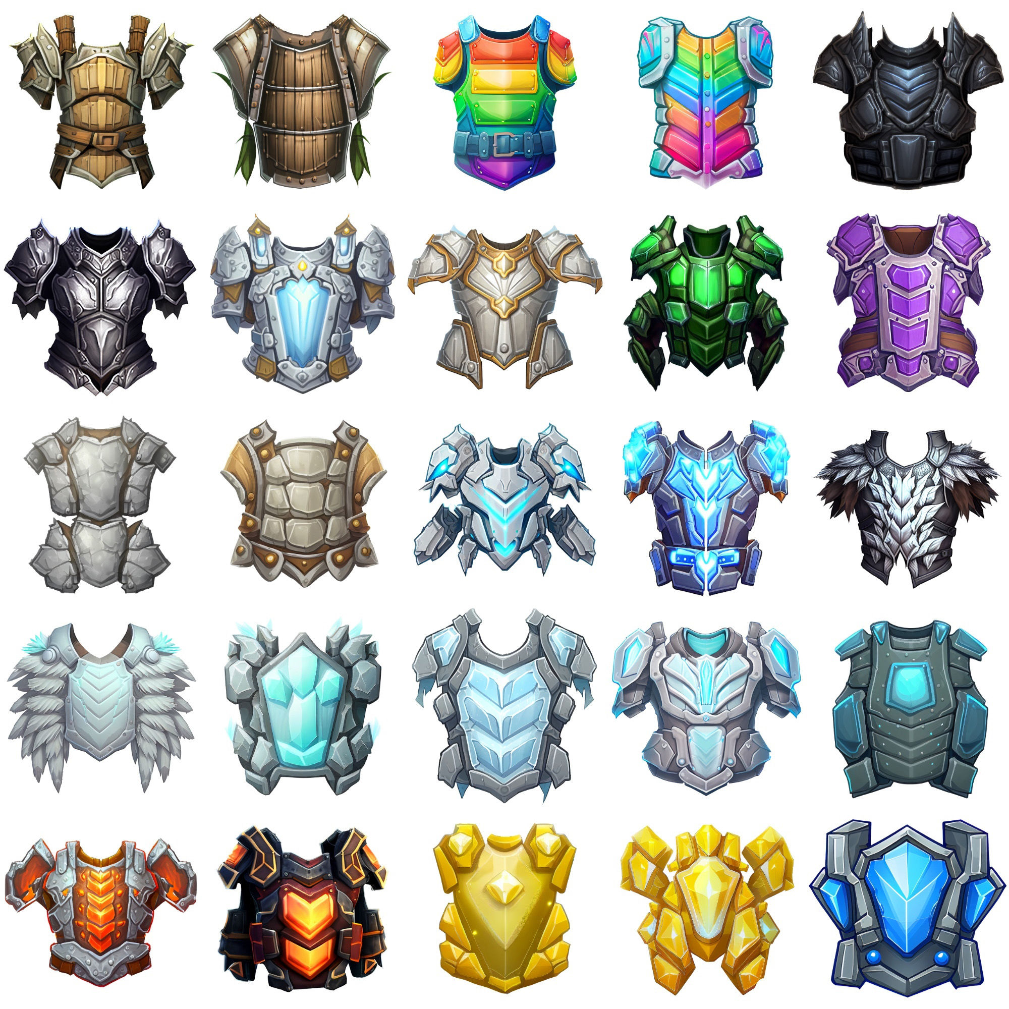 サンプル画像2:【鎧のアイコンセット】著作権フリーの高解像度画像（100枚）(Game Material Store) [d_266014]