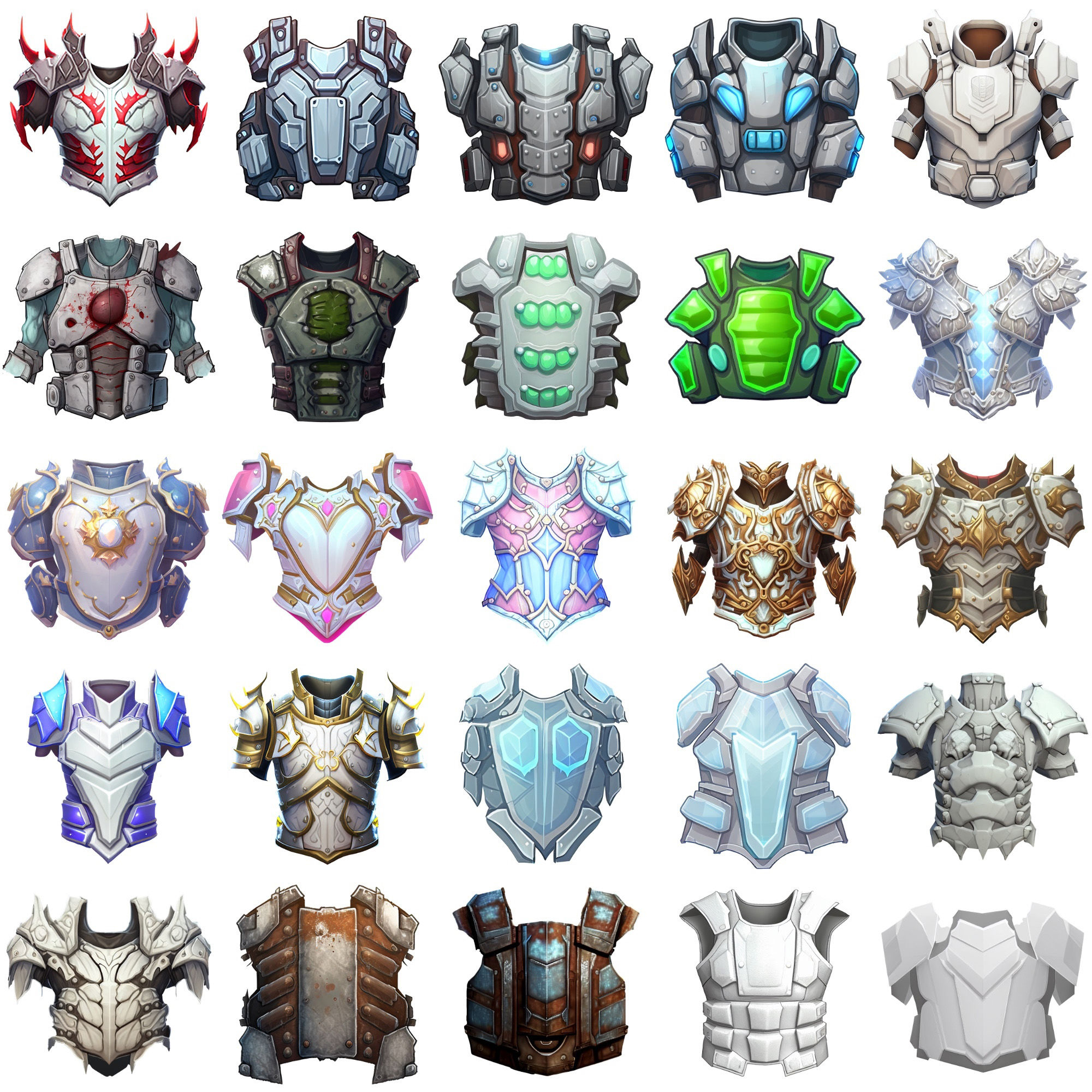 サンプル画像3:【鎧のアイコンセット】著作権フリーの高解像度画像（100枚）(Game Material Store) [d_266014]