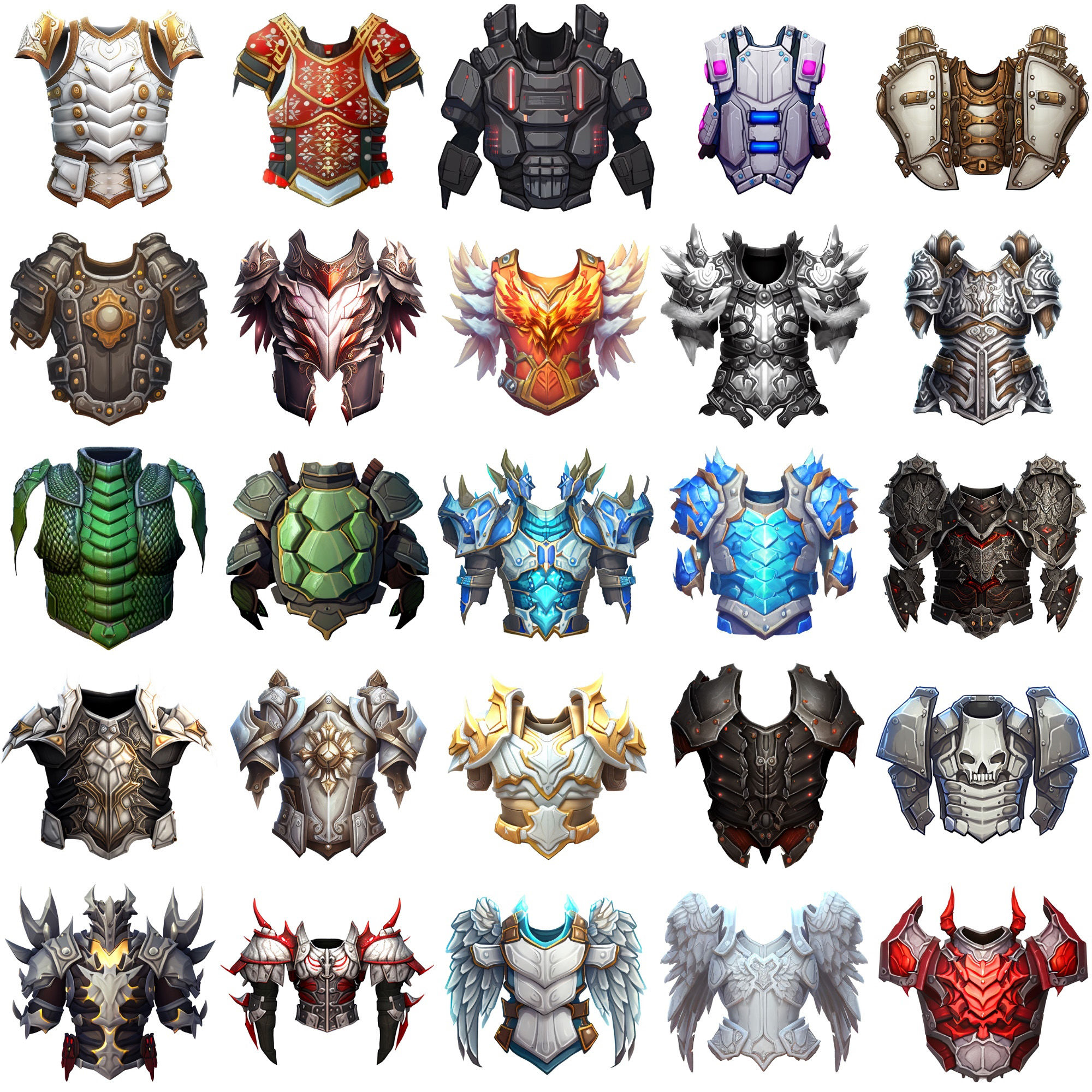 サンプル画像4:【鎧のアイコンセット】著作権フリーの高解像度画像（100枚）(Game Material Store) [d_266014]