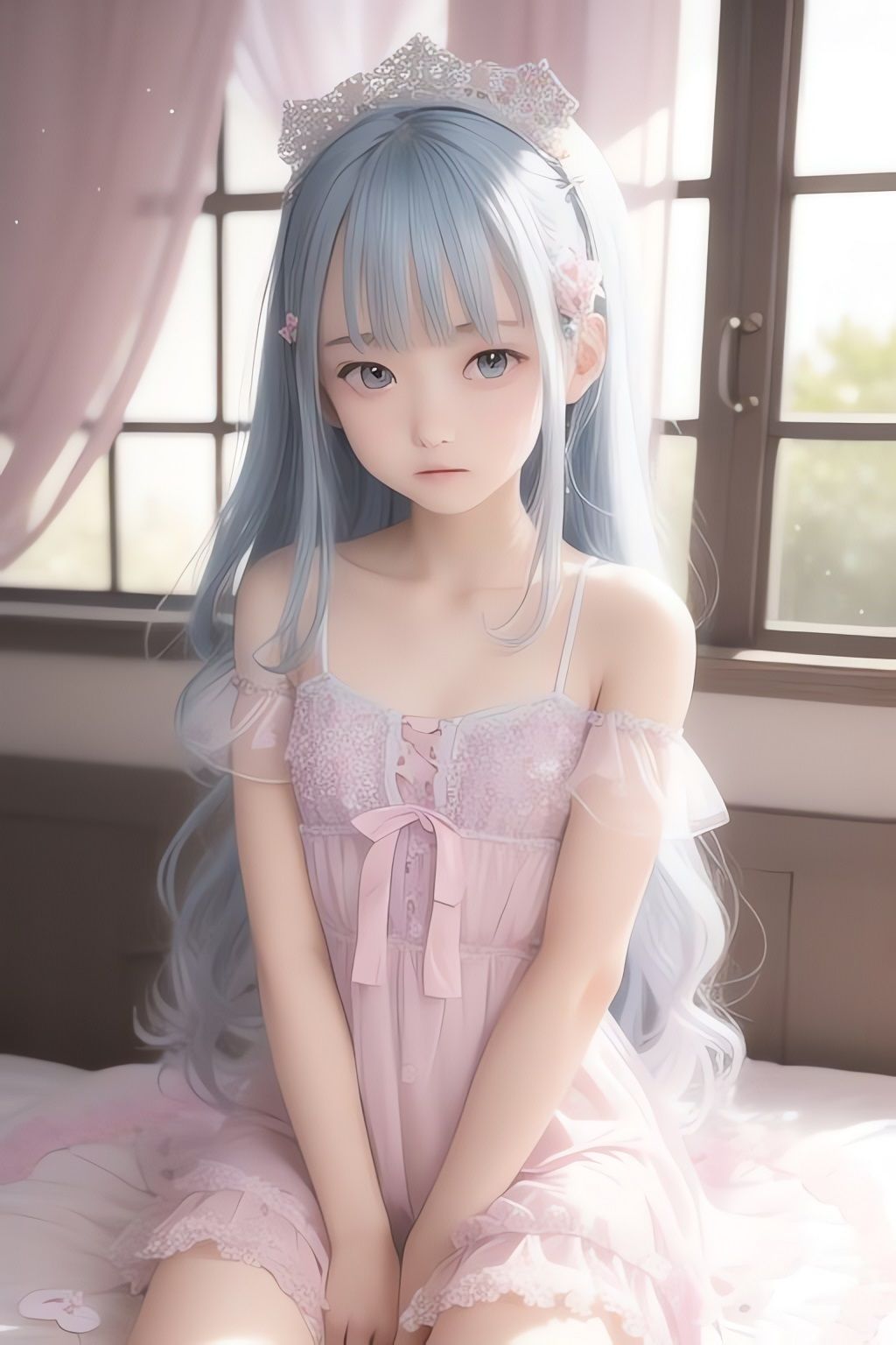 サンプル画像1:花とレースと美少女AIイラスト集※リアル(AIイラスト冒険者) [d_266115]