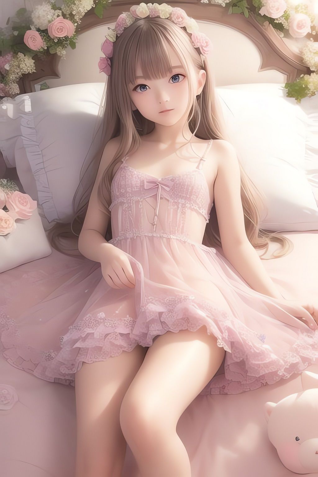 サンプル画像3:花とレースと美少女AIイラスト集※リアル(AIイラスト冒険者) [d_266115]