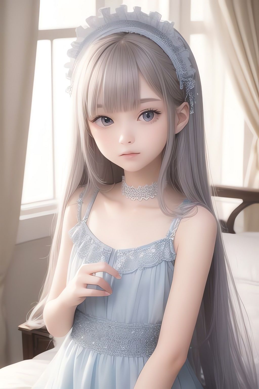 サンプル画像5:花とレースと美少女AIイラスト集※リアル(AIイラスト冒険者) [d_266115]