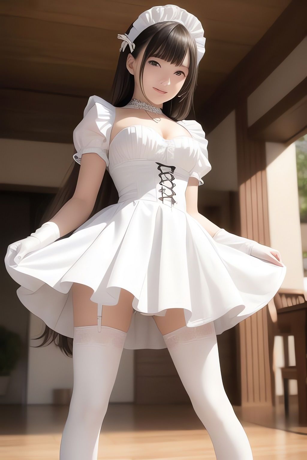 サンプル画像1:非実在美少女メイドAIイラスト集※リアル2(AIイラスト冒険者) [d_266141]