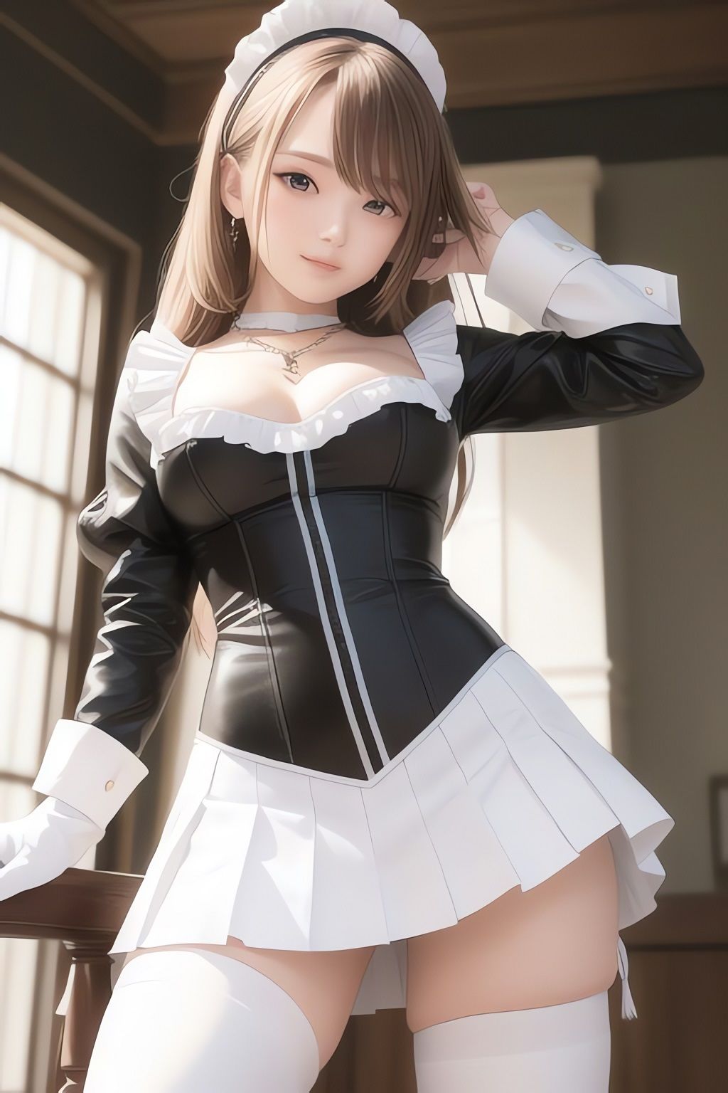 サンプル画像3:非実在美少女メイドAIイラスト集※リアル4(AIイラスト冒険者) [d_266143]