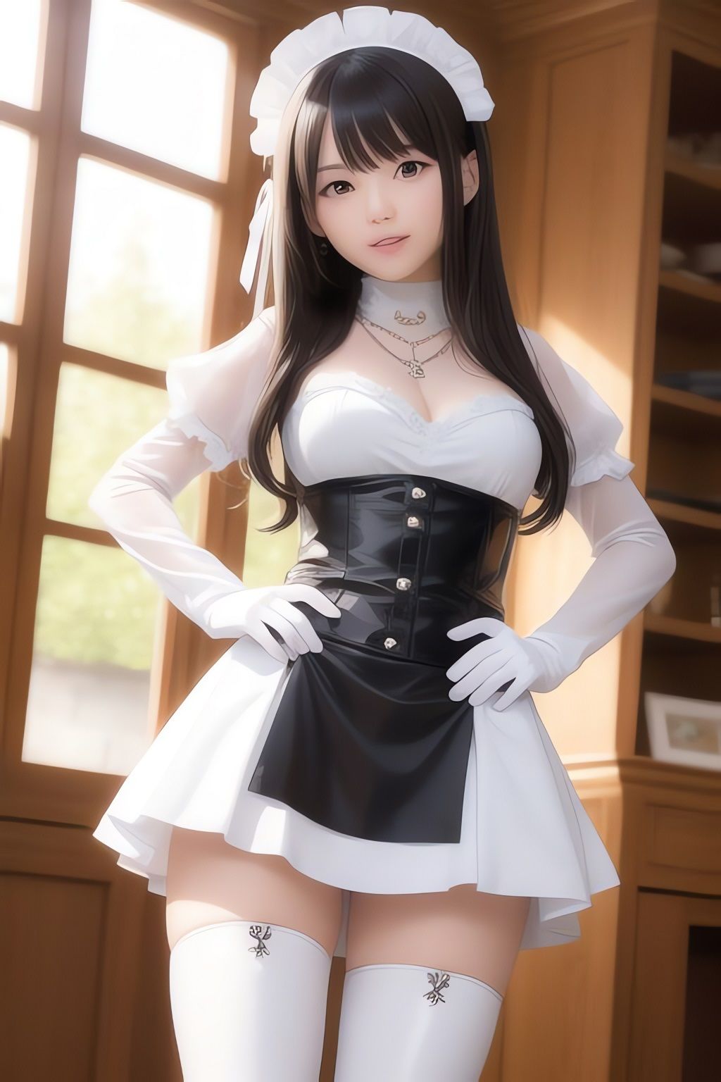 サンプル画像2:非実在美少女メイドAIイラスト集※リアル8(AIイラスト冒険者) [d_266147]