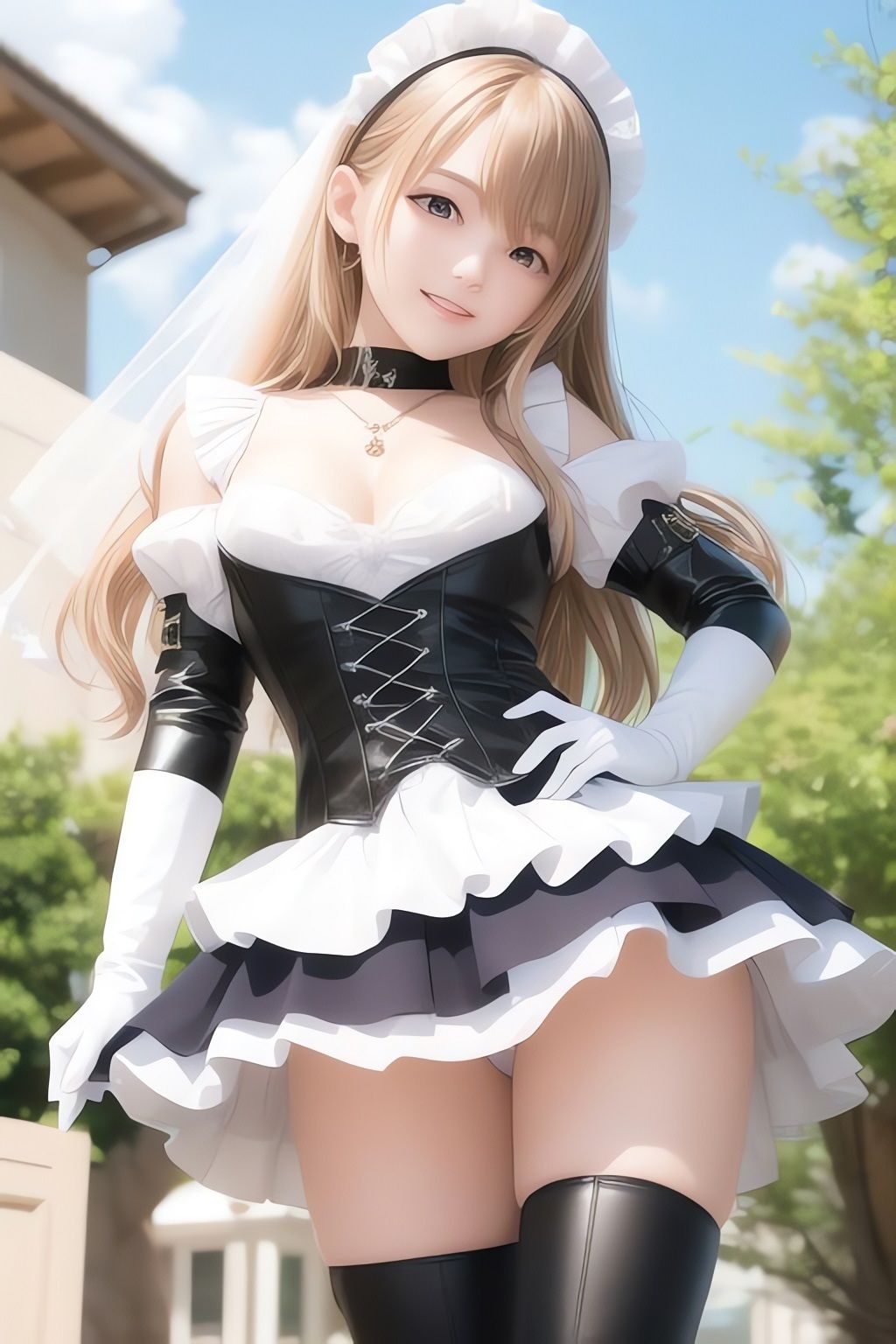 サンプル画像1:非実在美少女メイドAIイラスト集※リアル9(AIイラスト冒険者) [d_266148]