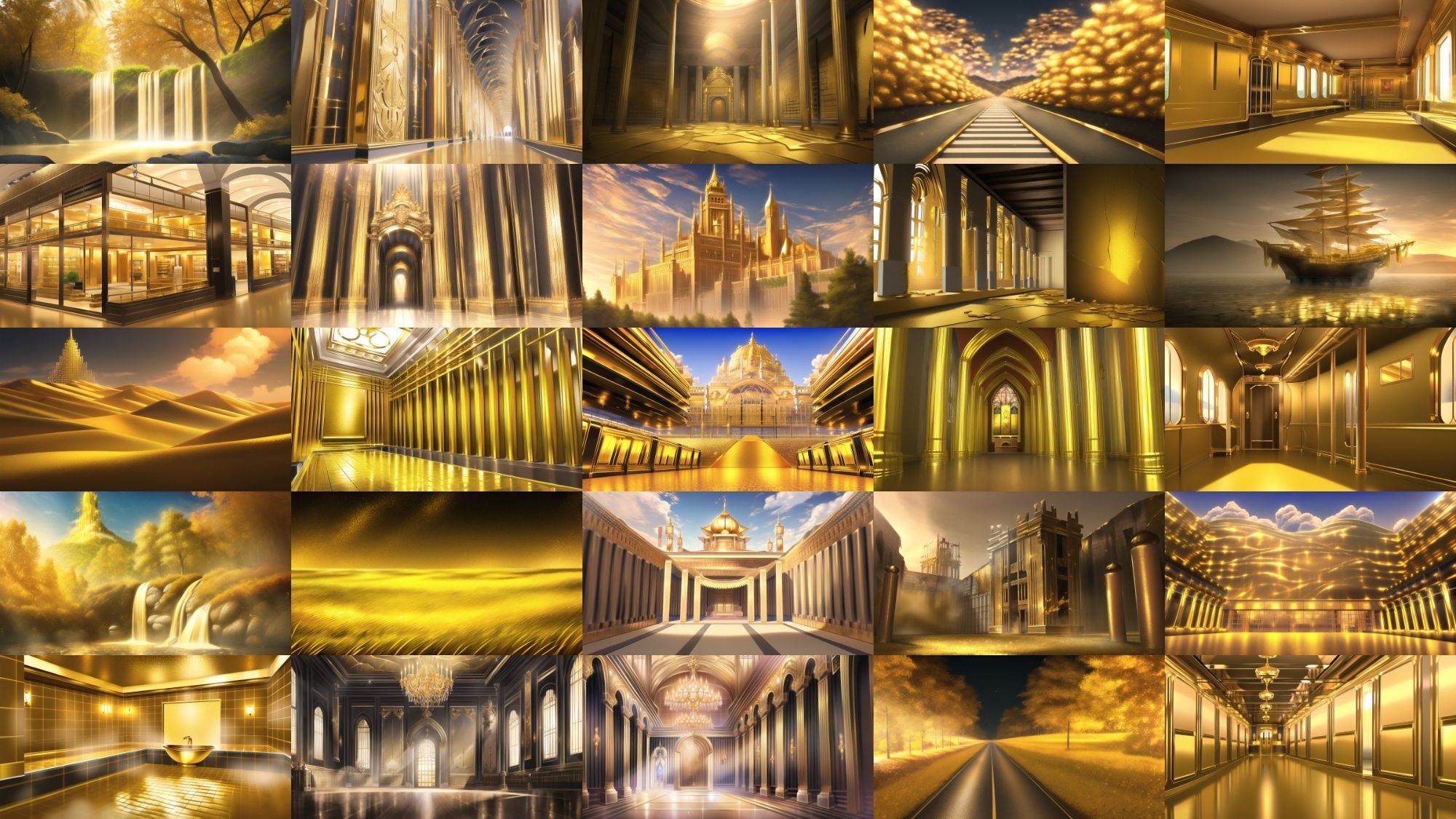 サンプル画像1:【アニメ調の黄金郷系背景】著作権フリーの高解像度画像（100枚）(Game Material Store) [d_266162]