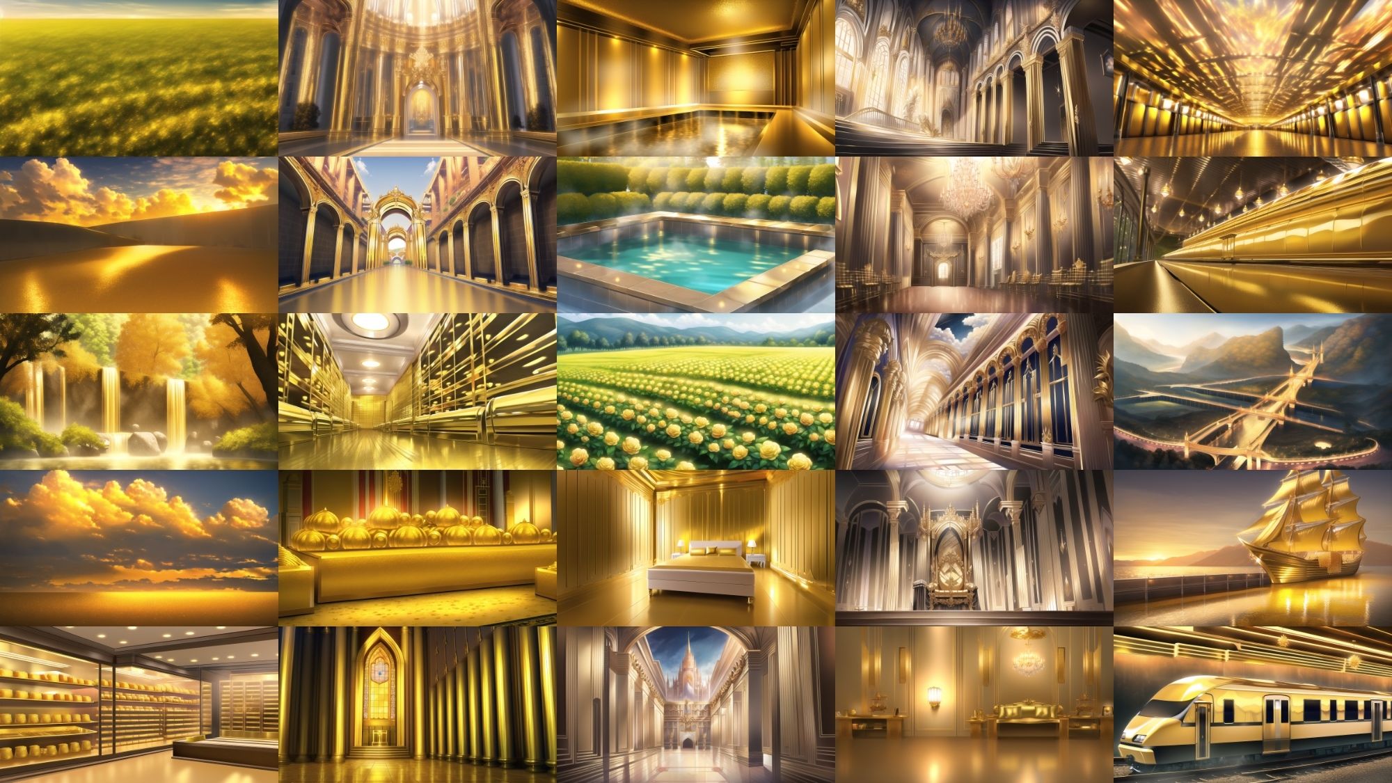 サンプル画像3:【アニメ調の黄金郷系背景】著作権フリーの高解像度画像（100枚）(Game Material Store) [d_266162]