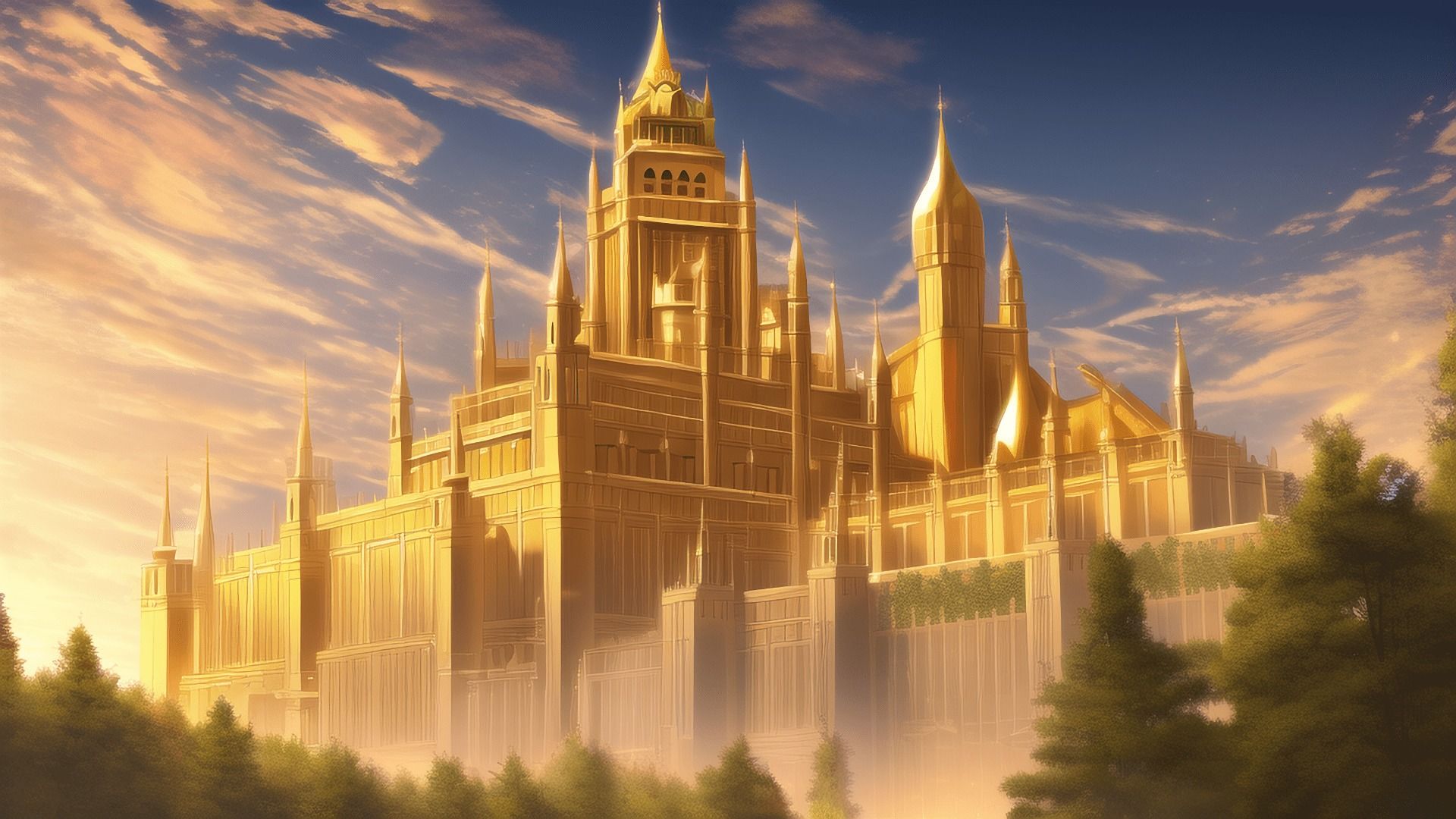 【アニメ調の黄金郷系背景】著作権フリーの高解像度画像（100枚）のサンプル画像 6