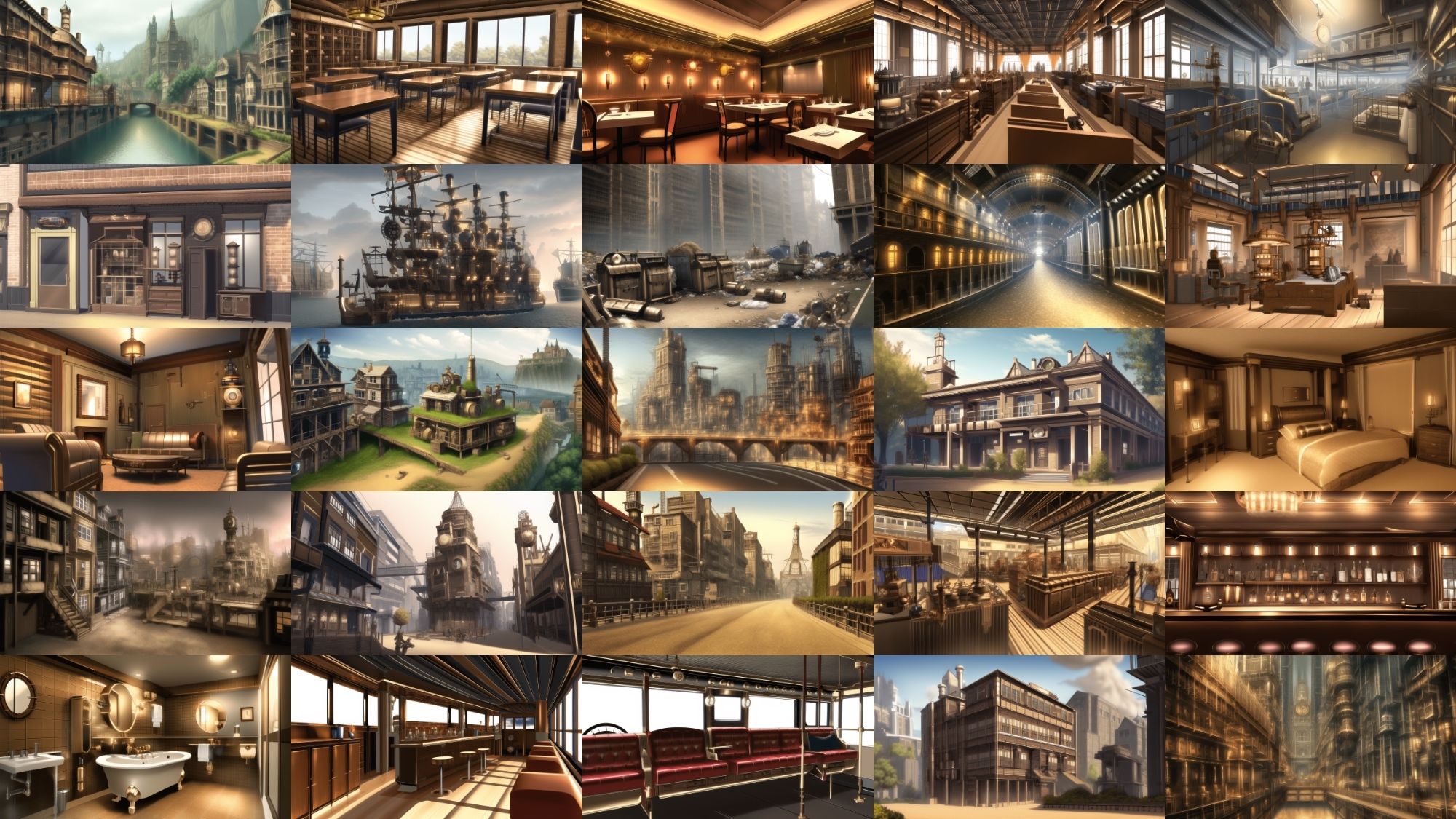 サンプル画像1:【アニメ調のスチームパンク背景】著作権フリーの高解像度画像（100枚）(Game Material Store) [d_266164]