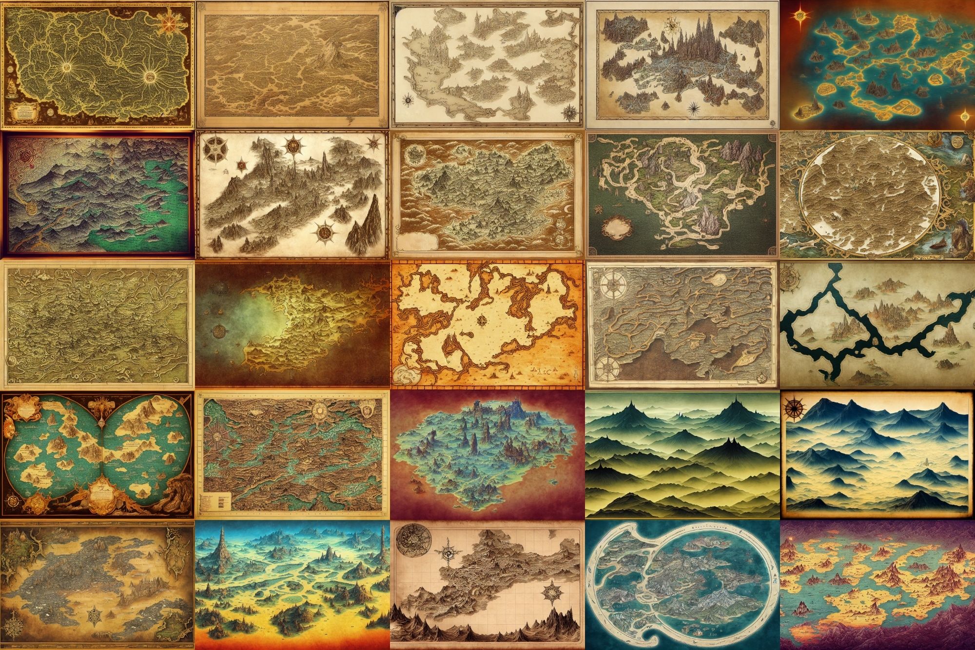 サンプル画像1:【ファンタジー系の地図やマップ】著作権フリーの高解像度画像（100枚）(Game Material Store) [d_266165]