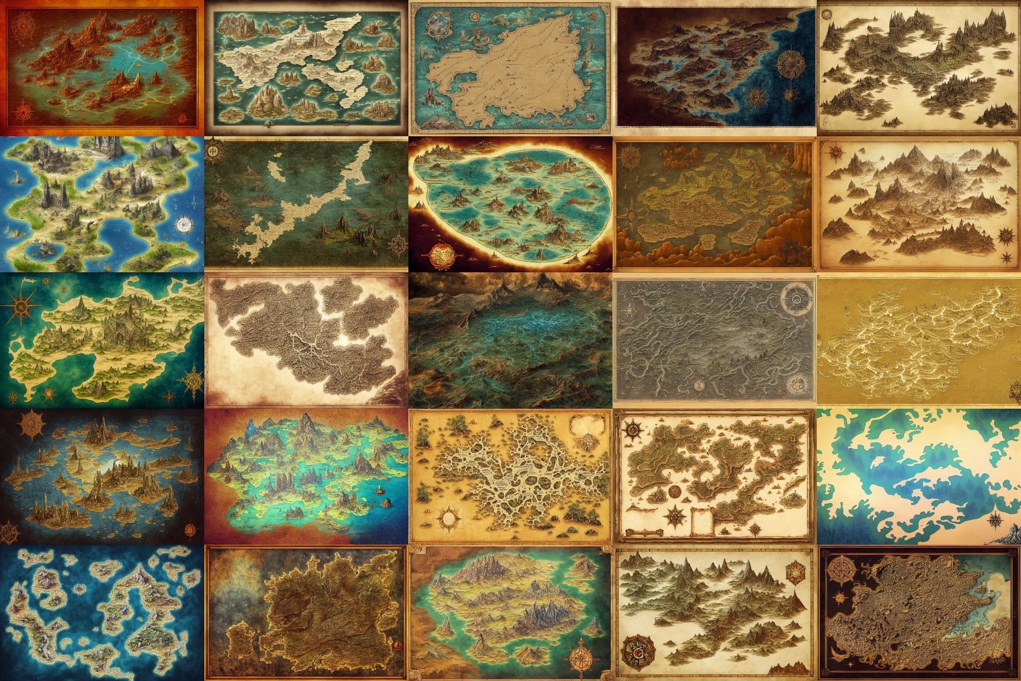 サンプル画像2:【ファンタジー系の地図やマップ】著作権フリーの高解像度画像（100枚）(Game Material Store) [d_266165]