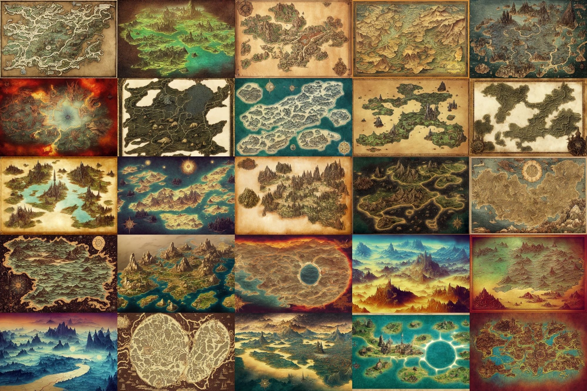 サンプル画像4:【ファンタジー系の地図やマップ】著作権フリーの高解像度画像（100枚）(Game Material Store) [d_266165]