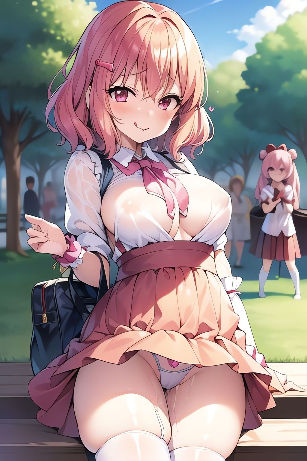 サンプル画像1:露出美少女CGイラスト集※アニメAI 2(AIイラスト冒険者) [d_266174]