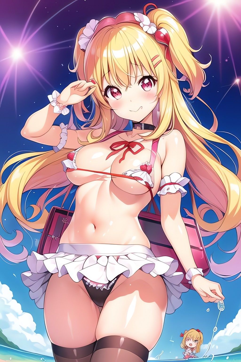 サンプル画像2:露出美少女CGイラスト集※アニメAI3(AIイラスト冒険者) [d_266175]