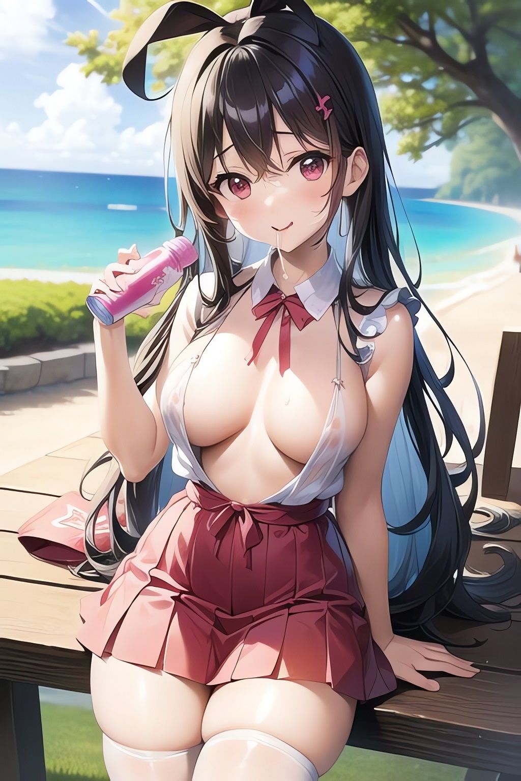 サンプル画像1:露出美少女CGイラスト集※アニメAI4(AIイラスト冒険者) [d_266176]