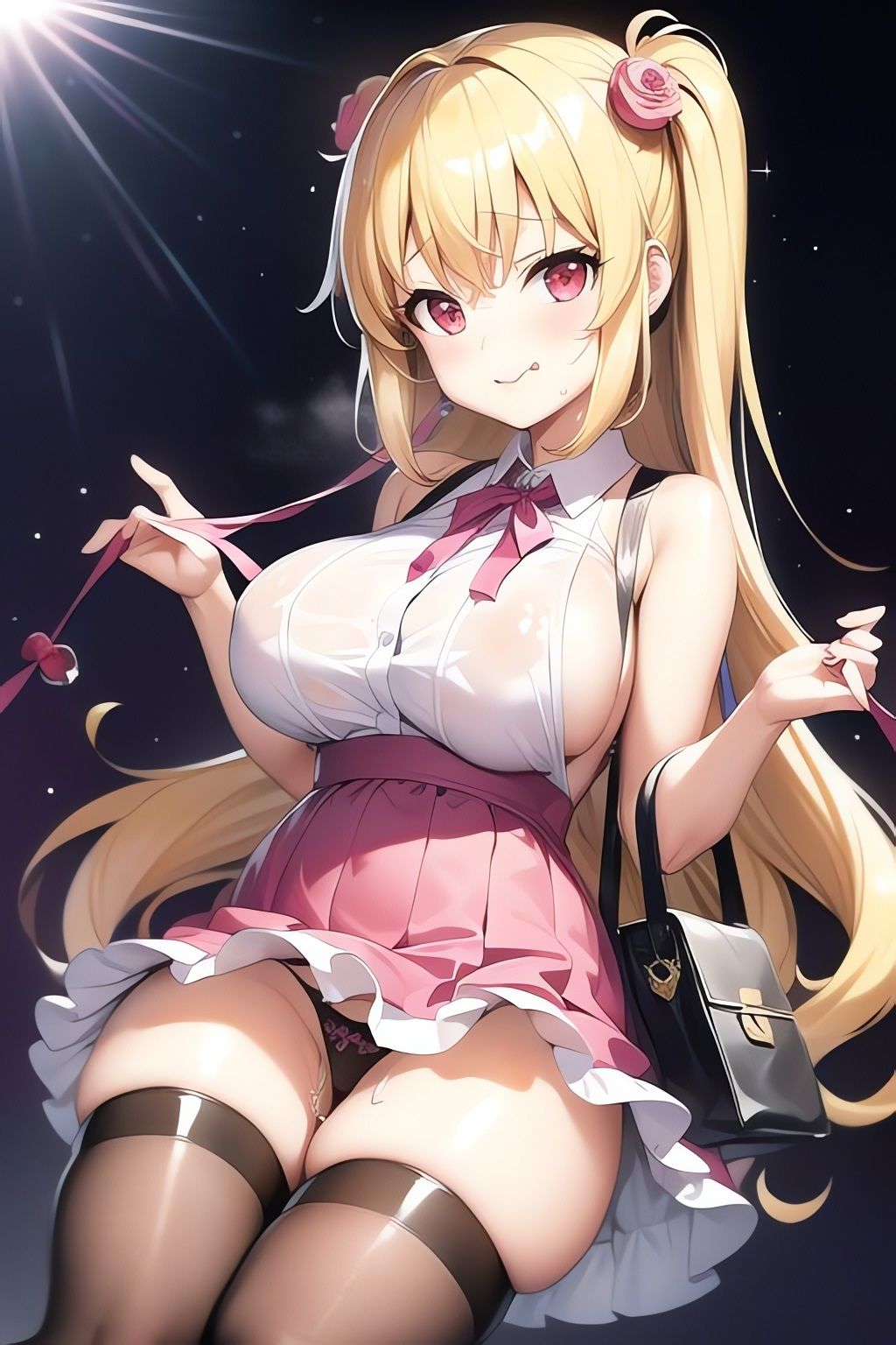 サンプル画像2:露出美少女CGイラスト集※アニメAI4(AIイラスト冒険者) [d_266176]