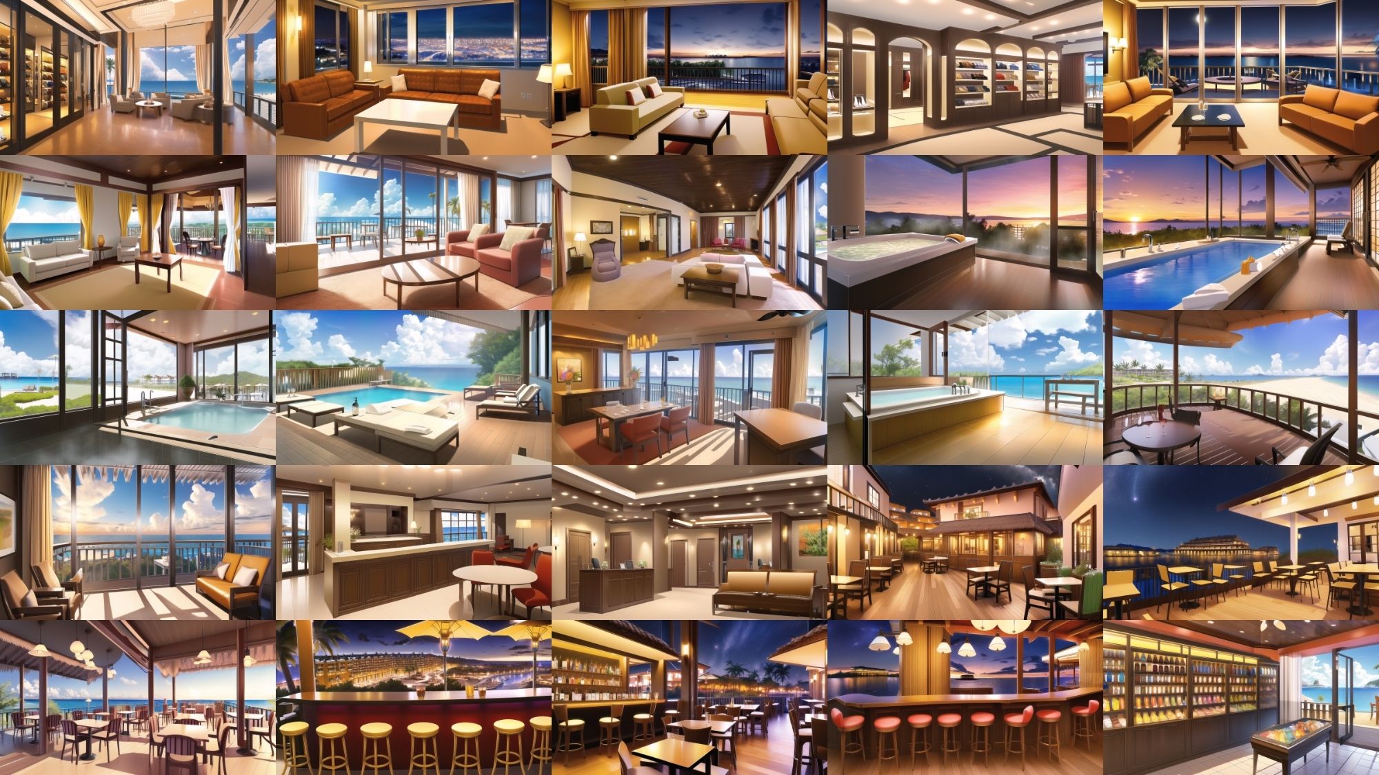 サンプル画像3:【アニメ調のリゾート系背景】著作権フリーの高解像度画像（100枚）(Game Material Store) [d_266305]