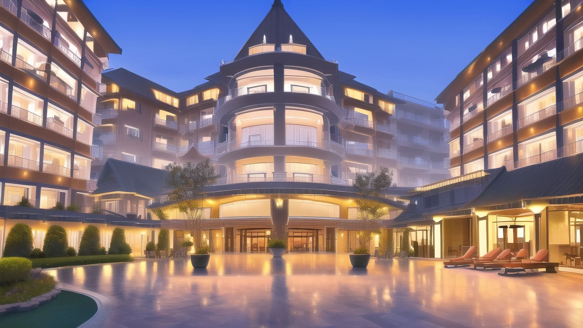 サンプル画像5:【アニメ調のリゾート系背景】著作権フリーの高解像度画像（100枚）(Game Material Store) [d_266305]