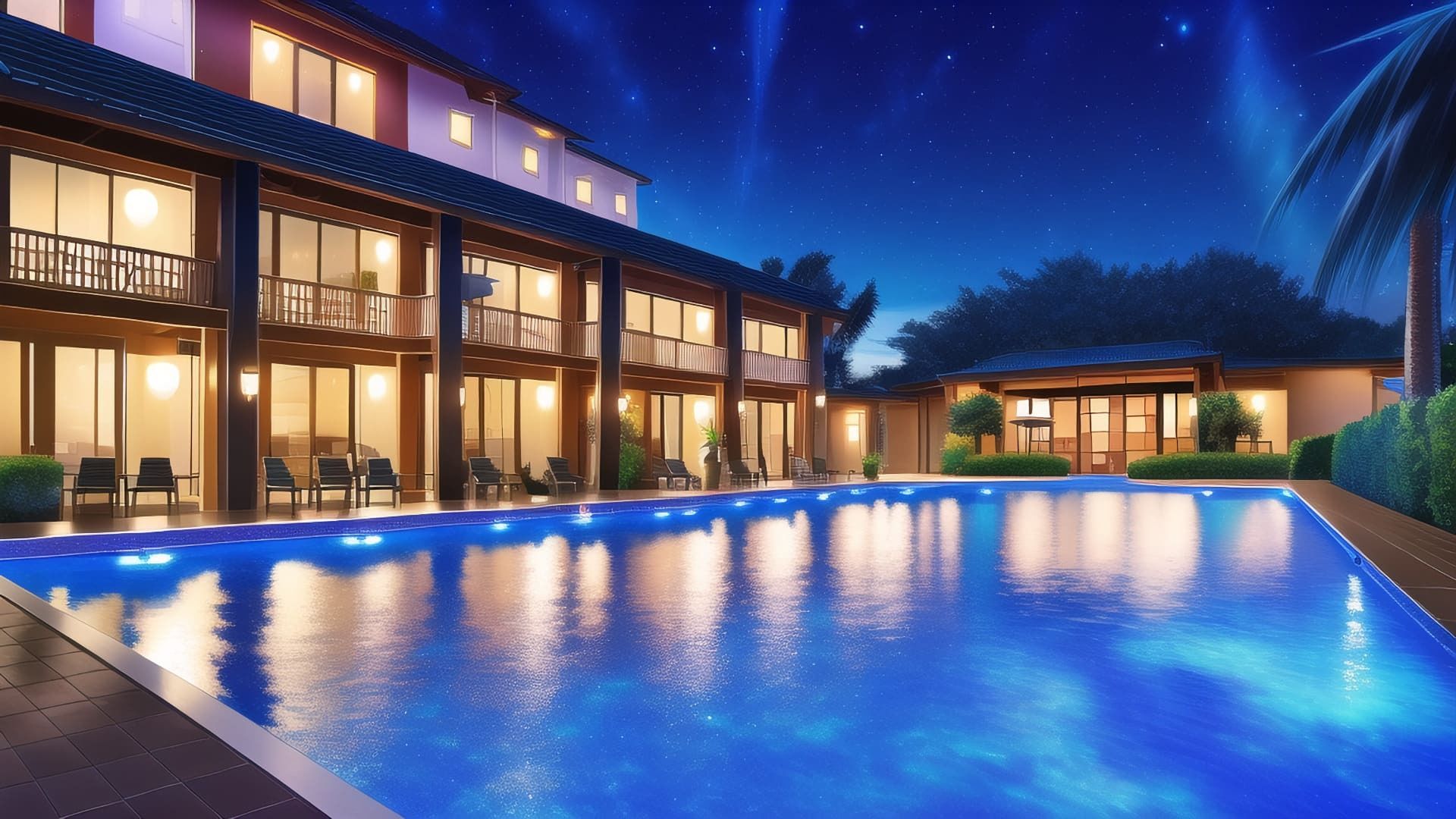 サンプル画像6:【アニメ調のリゾート系背景】著作権フリーの高解像度画像（100枚）(Game Material Store) [d_266305]