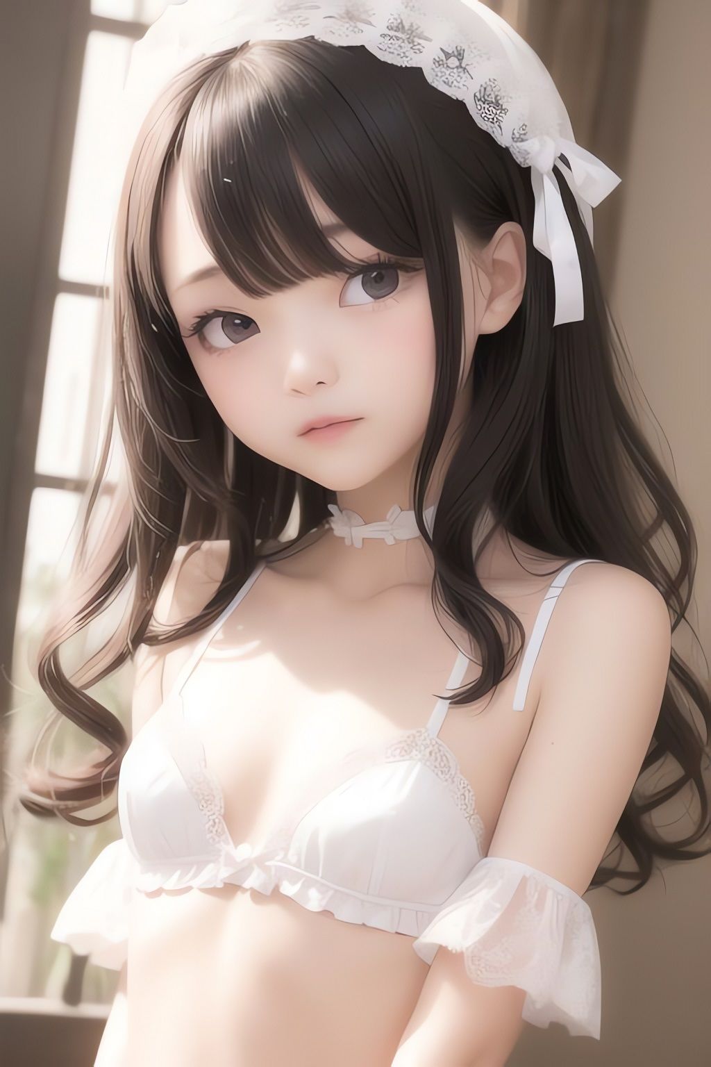 サンプル画像2:純白の美少女AIイラスト集リアル 1(AIイラスト冒険者) [d_266388]