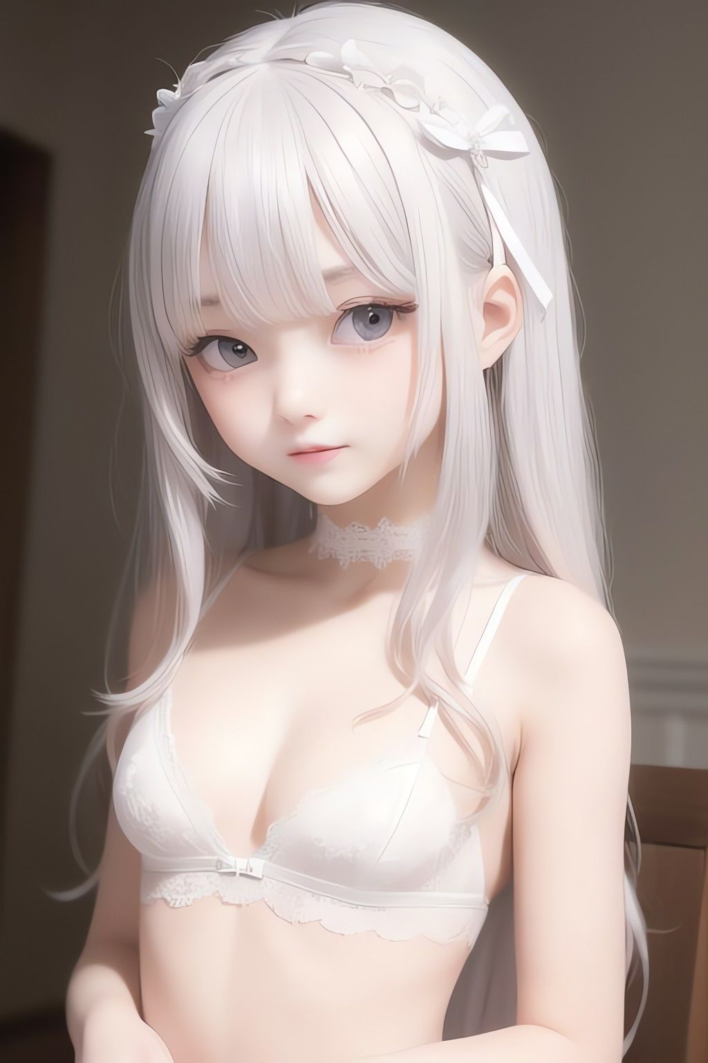 サンプル画像3:純白の美少女AIイラスト集リアル 1(AIイラスト冒険者) [d_266388]