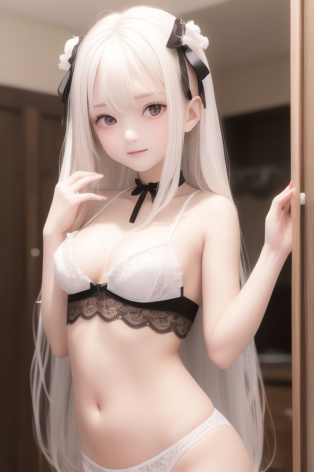 サンプル画像2:純白の美少女AIイラスト集リアル2(AIイラスト冒険者) [d_266389]