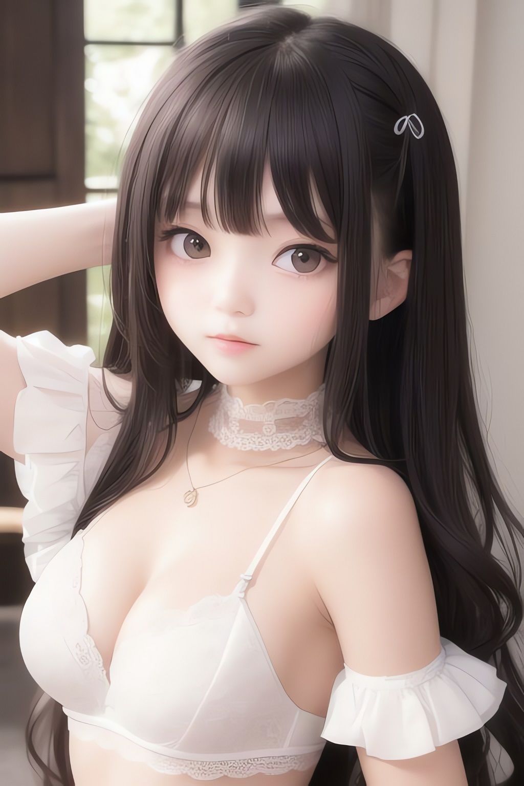 サンプル画像2:純白の美少女AIイラスト集リアル4(AIイラスト冒険者) [d_266391]