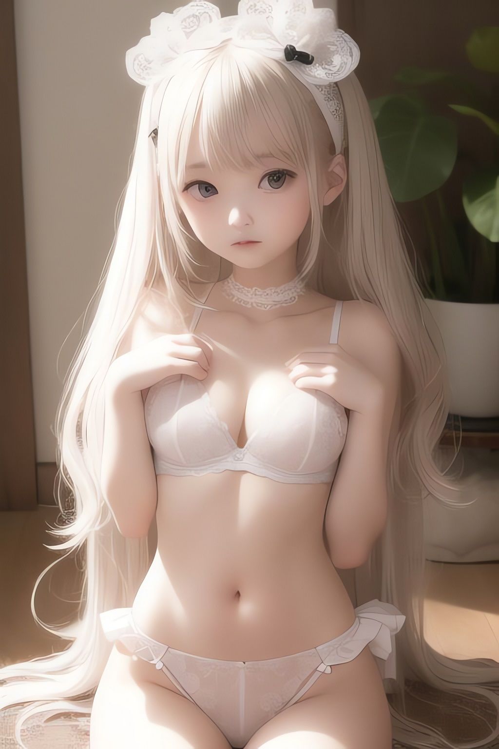 サンプル画像1:純白の美少女AIイラスト集リアル6(AIイラスト冒険者) [d_266393]