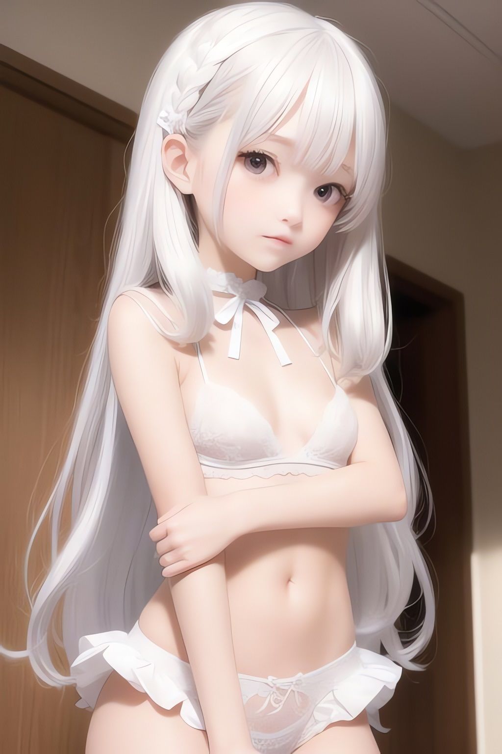 サンプル画像3:純白の美少女AIイラスト集リアル6(AIイラスト冒険者) [d_266393]