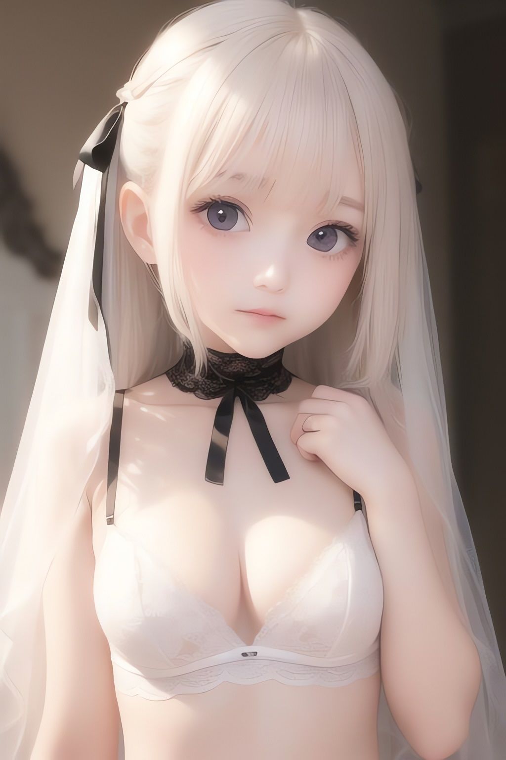 サンプル画像3:純白の美少女AIイラスト集リアル8(AIイラスト冒険者) [d_266395]