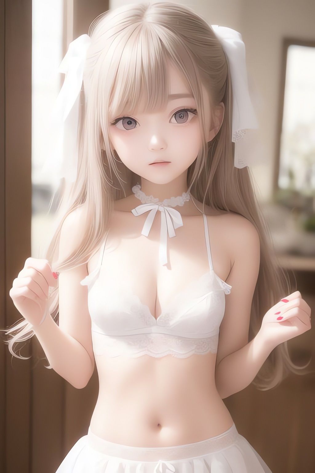 サンプル画像4:純白の美少女AIイラスト集リアル10(AIイラスト冒険者) [d_266397]