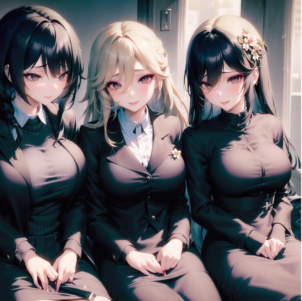 サンプル画像1:あなたのレズハーレム（メイド編）(百合レズ画像AI牡丹) [d_266411]