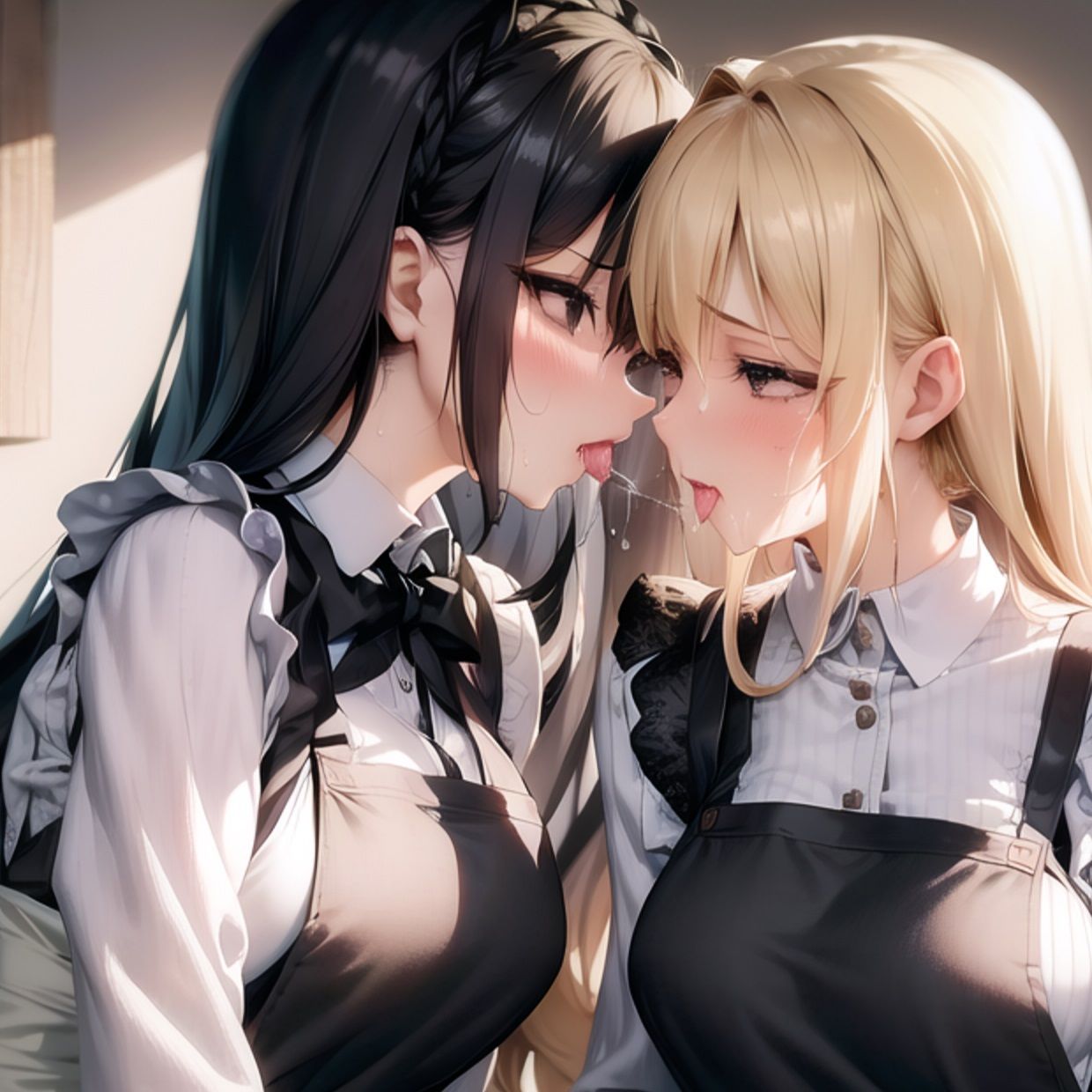 サンプル画像2:あなたのレズハーレム（メイド編）(百合レズ画像AI牡丹) [d_266411]