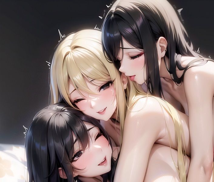 サンプル画像3:あなたのレズハーレム（メイド編）(百合レズ画像AI牡丹) [d_266411]