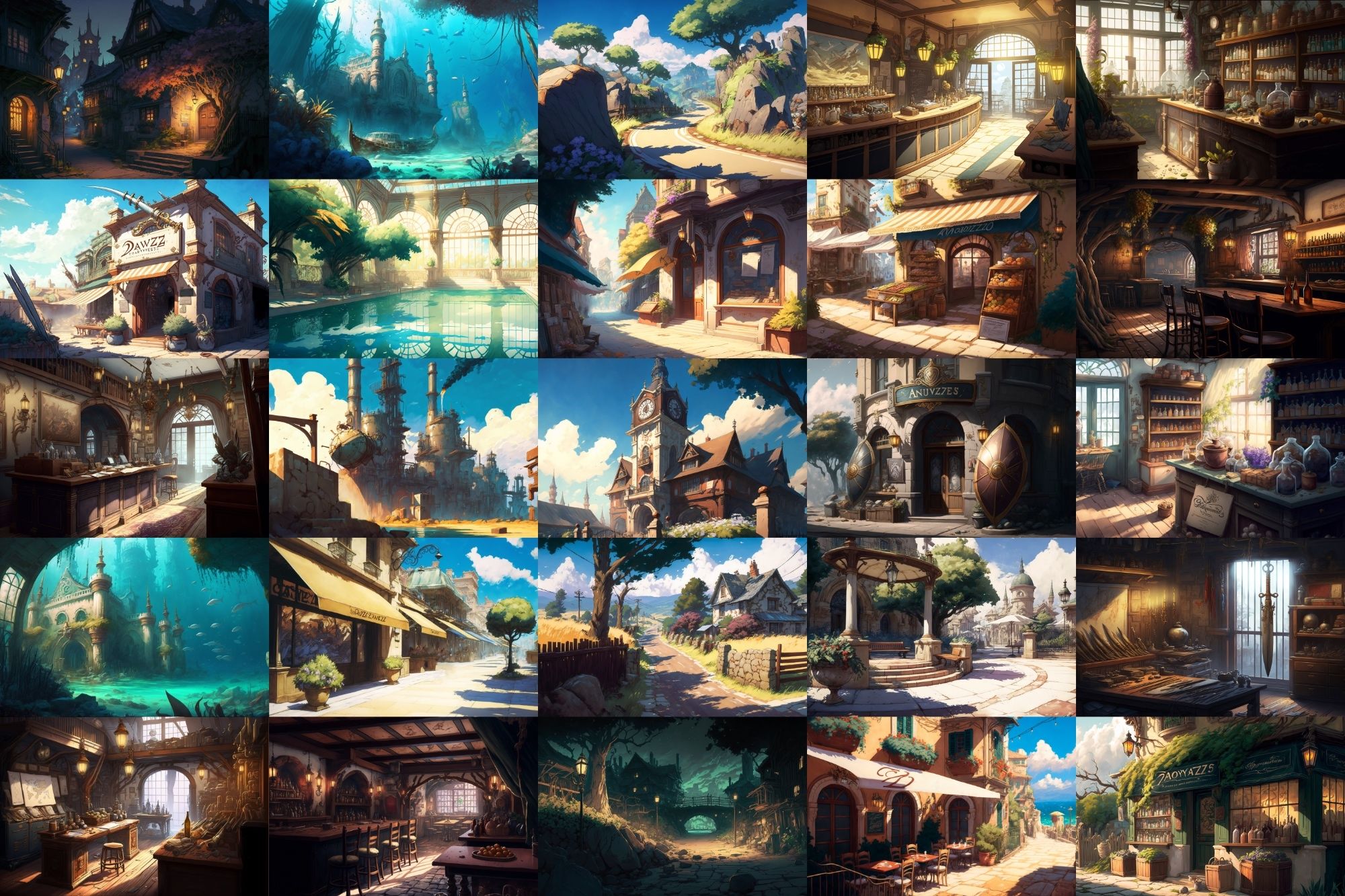 サンプル画像2:【美麗で幻想的な街や施設の背景】著作権フリーの高解像度画像（100枚）(Game Material Store) [d_266439]