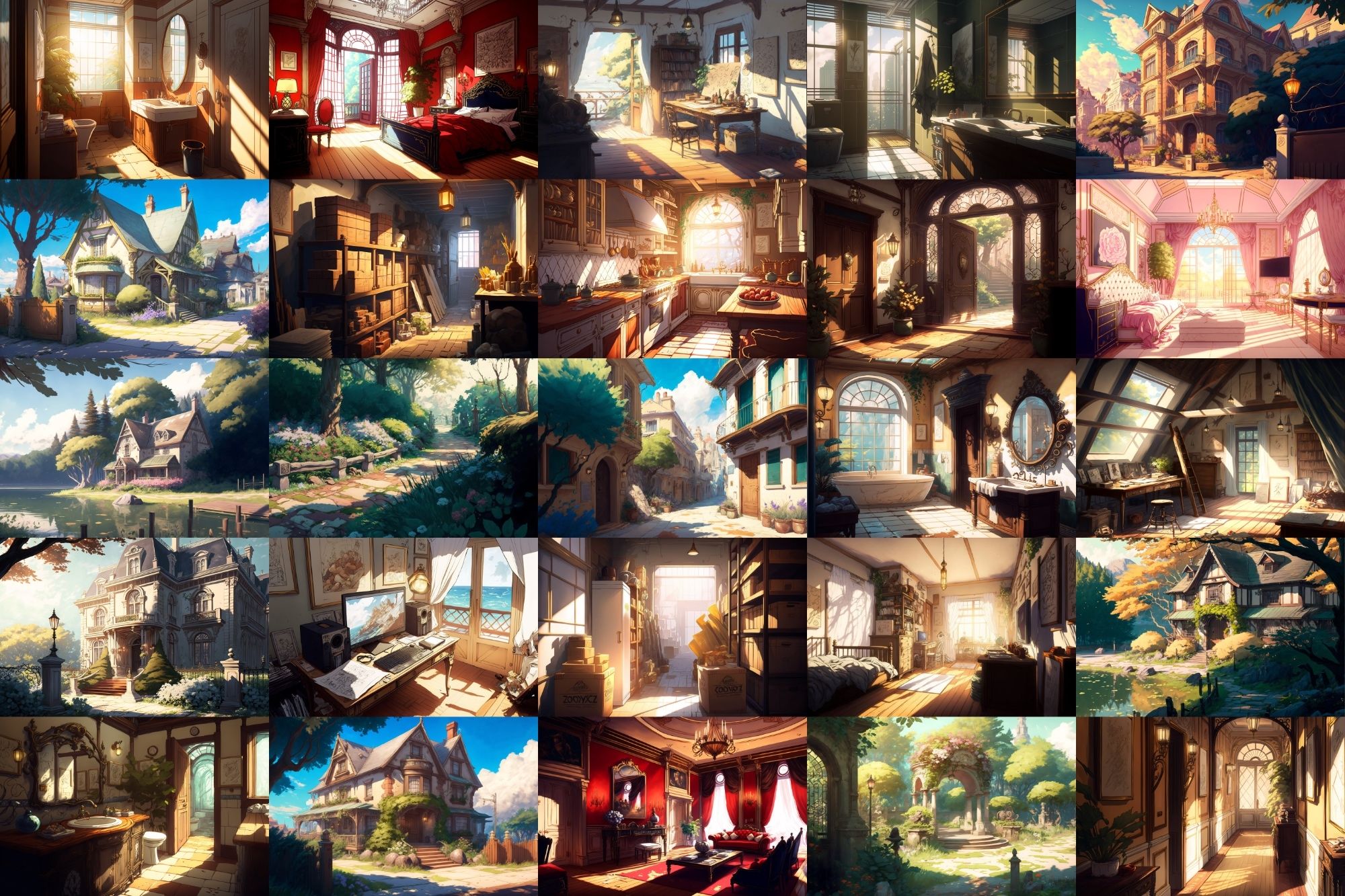 サンプル画像2:【美麗で幻想的な家や室内の背景】著作権フリーの高解像度画像（100枚）(Game Material Store) [d_266440]