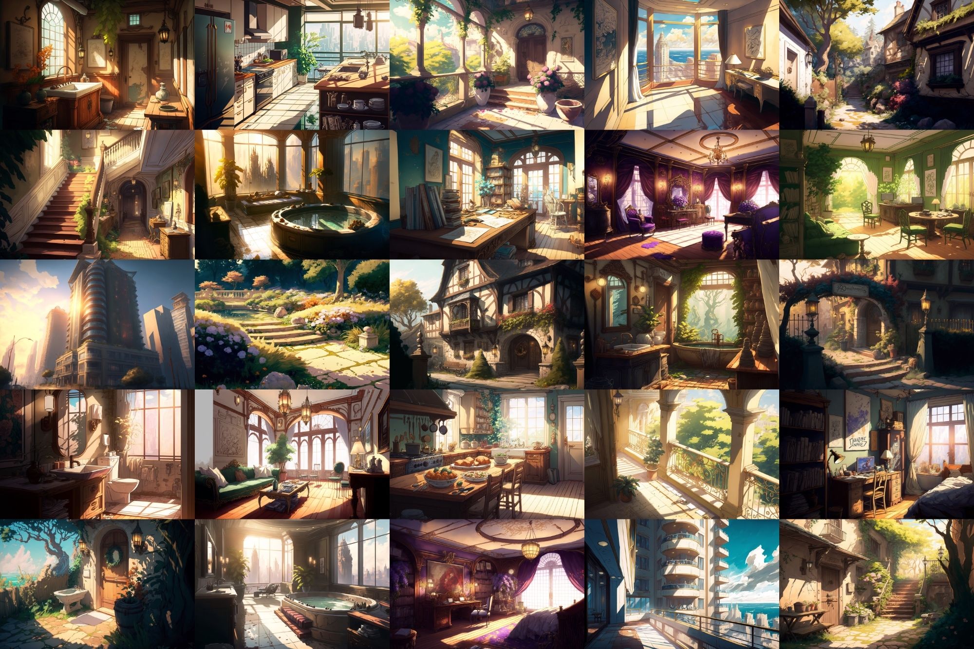 サンプル画像3:【美麗で幻想的な家や室内の背景】著作権フリーの高解像度画像（100枚）(Game Material Store) [d_266440]