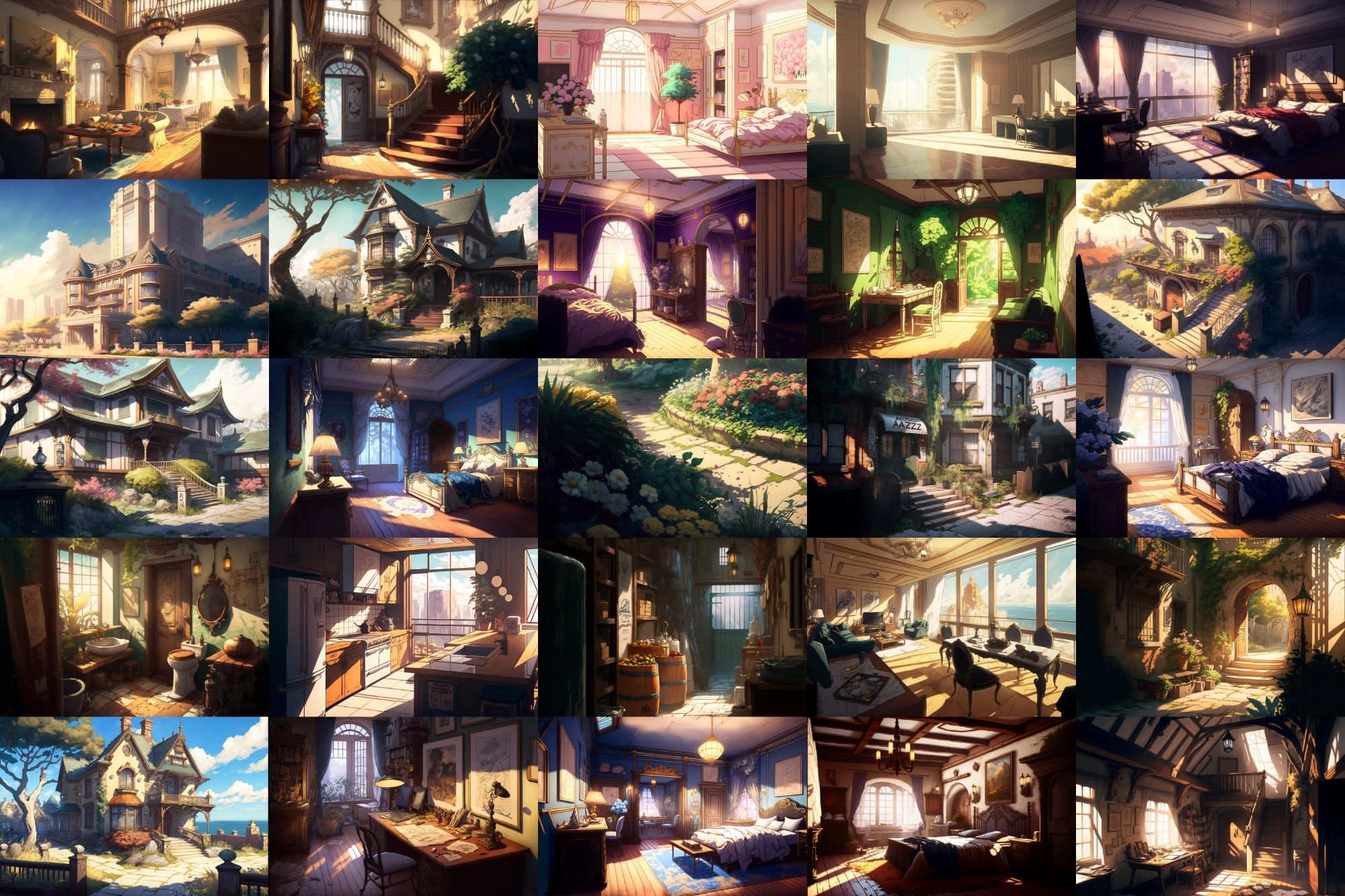 サンプル画像4:【美麗で幻想的な家や室内の背景】著作権フリーの高解像度画像（100枚）(Game Material Store) [d_266440]