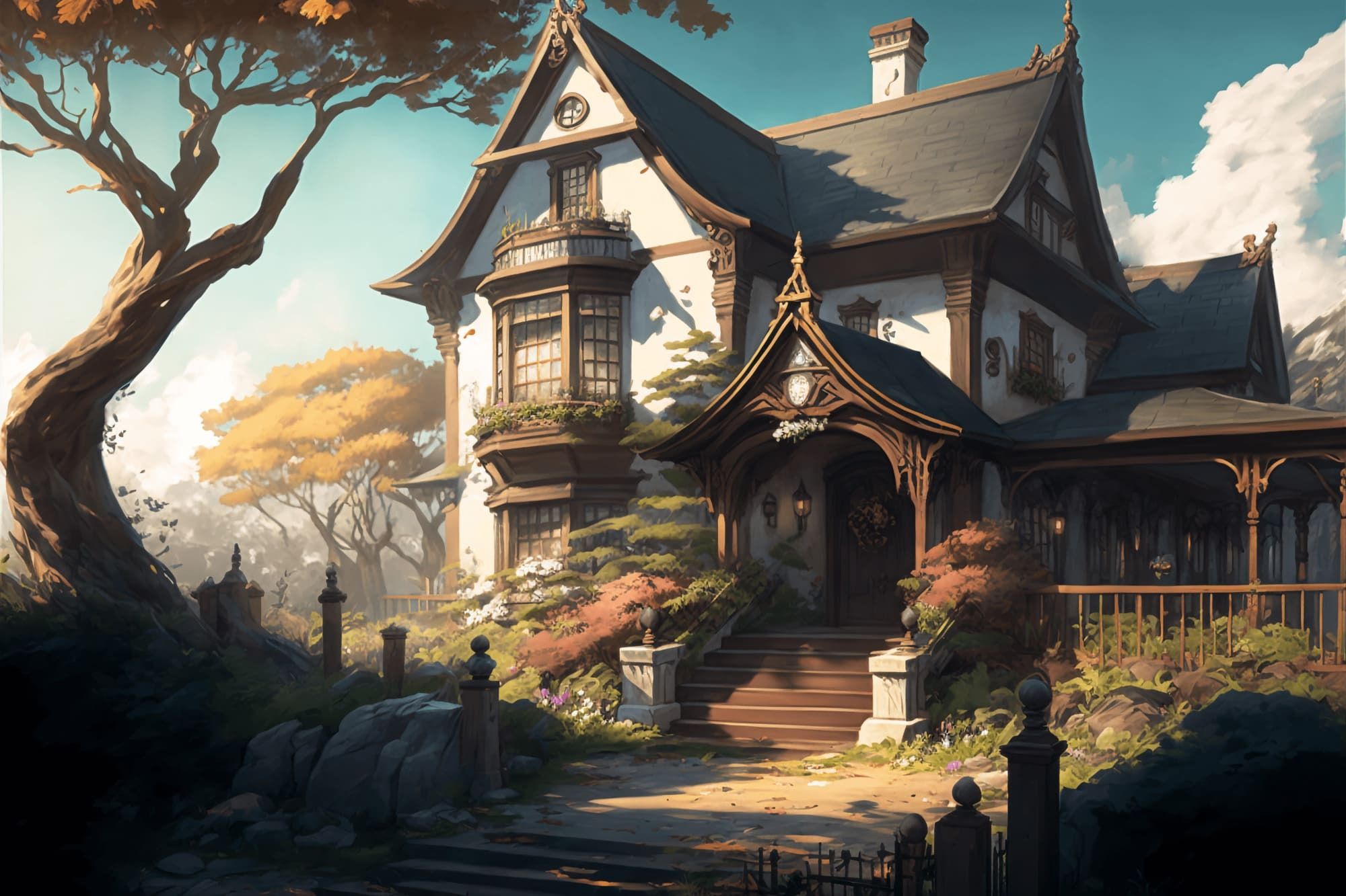 サンプル画像5:【美麗で幻想的な家や室内の背景】著作権フリーの高解像度画像（100枚）(Game Material Store) [d_266440]